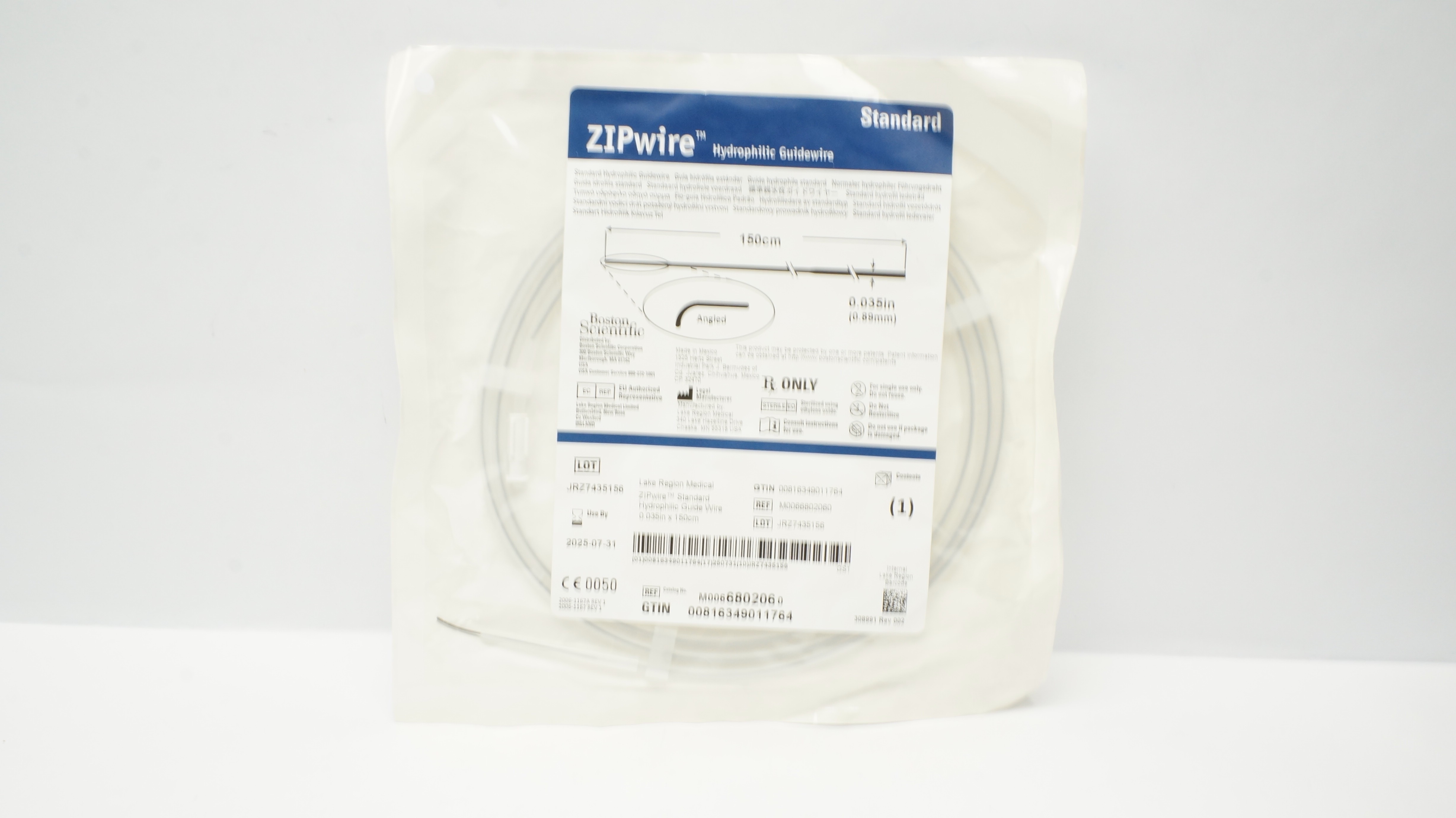 Boston Scientific 680206 Standard Hydrophilic Guide Wire 0.035inch x 150cm
