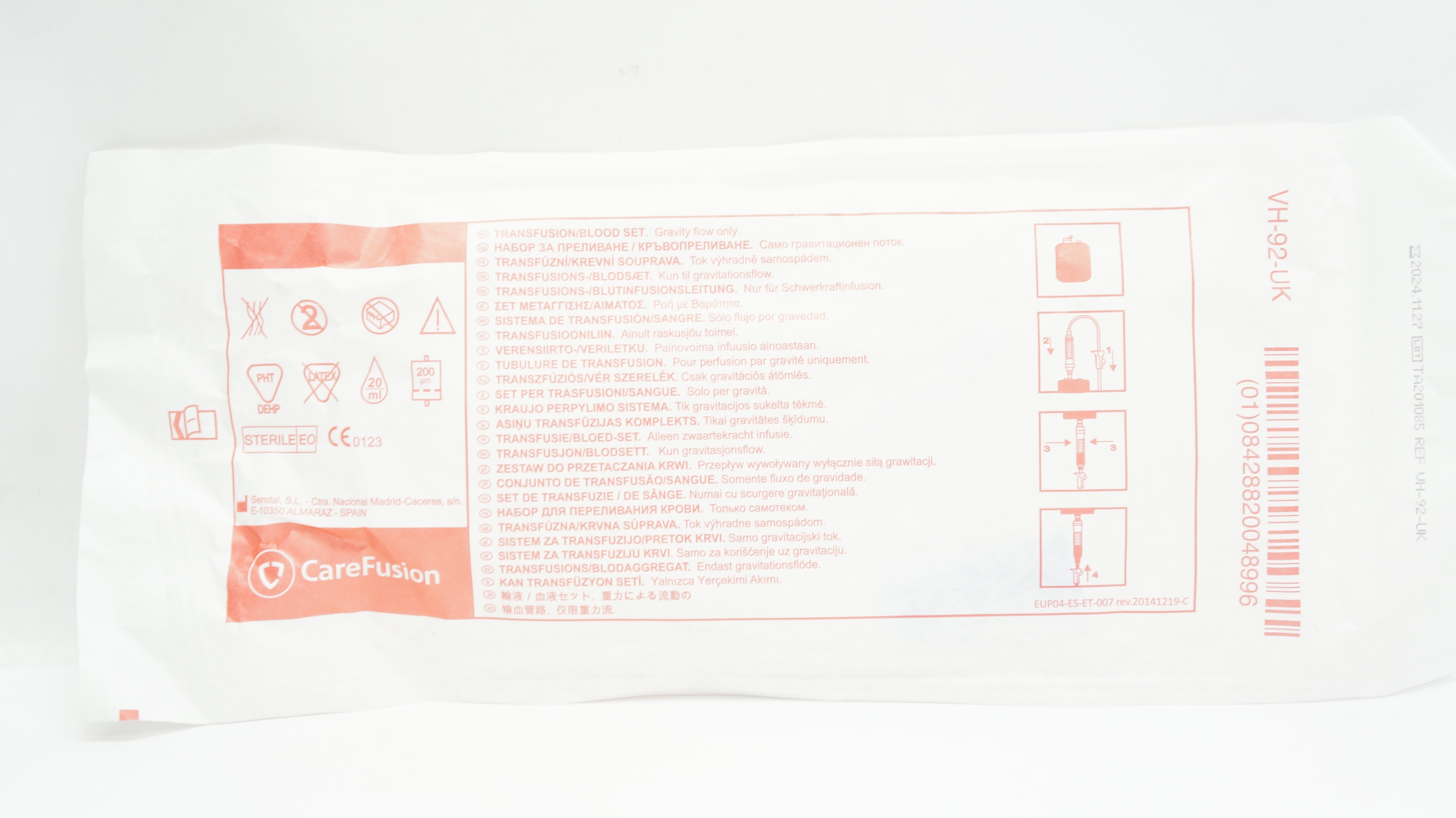 Care Fusion VH-92-UK Transfusion/ Blood Set