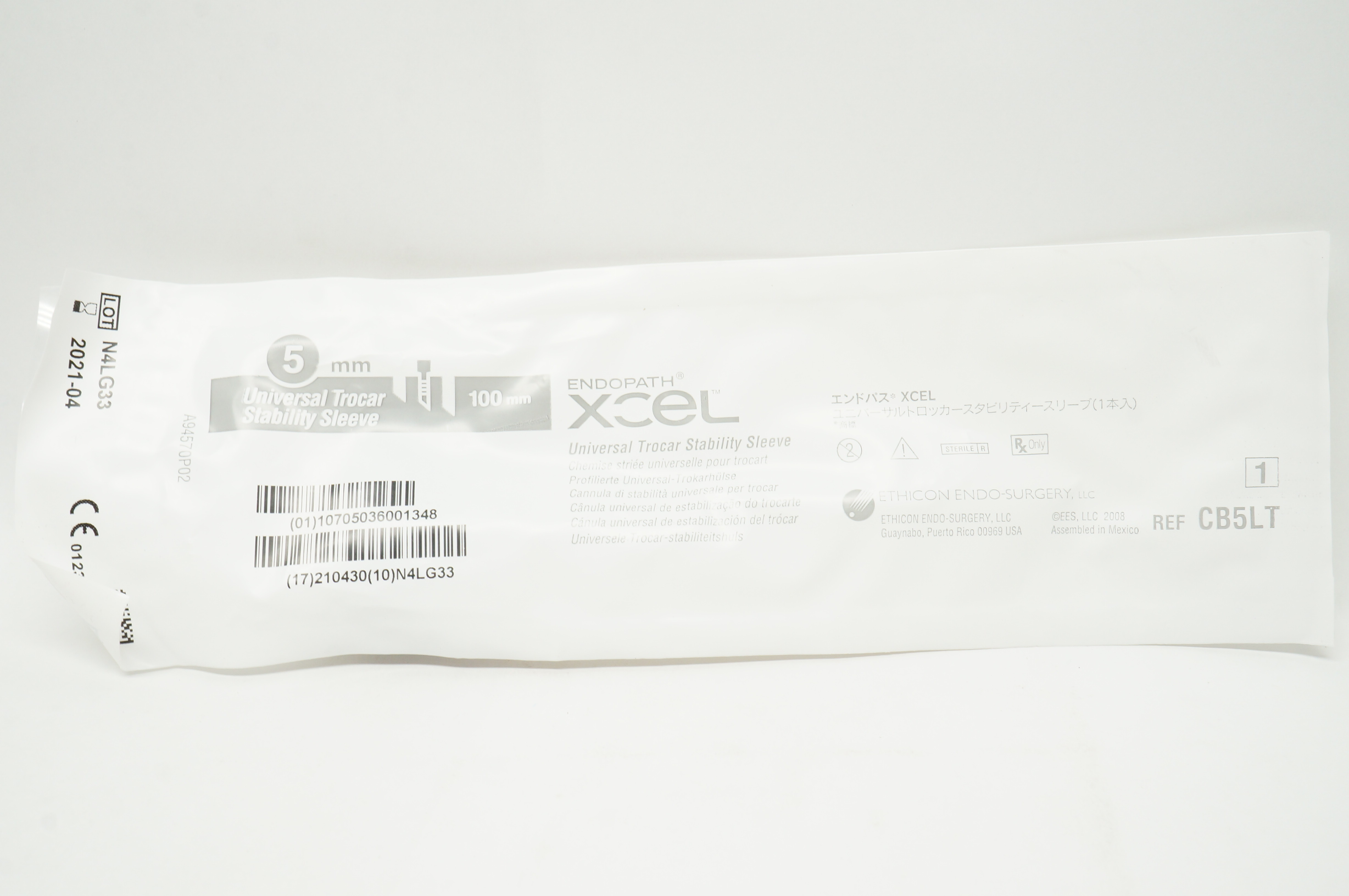 Ethicon CB5LT Xcel Trocar Sleeve W/ Stability Sleeve 5mm x 100mm (x)