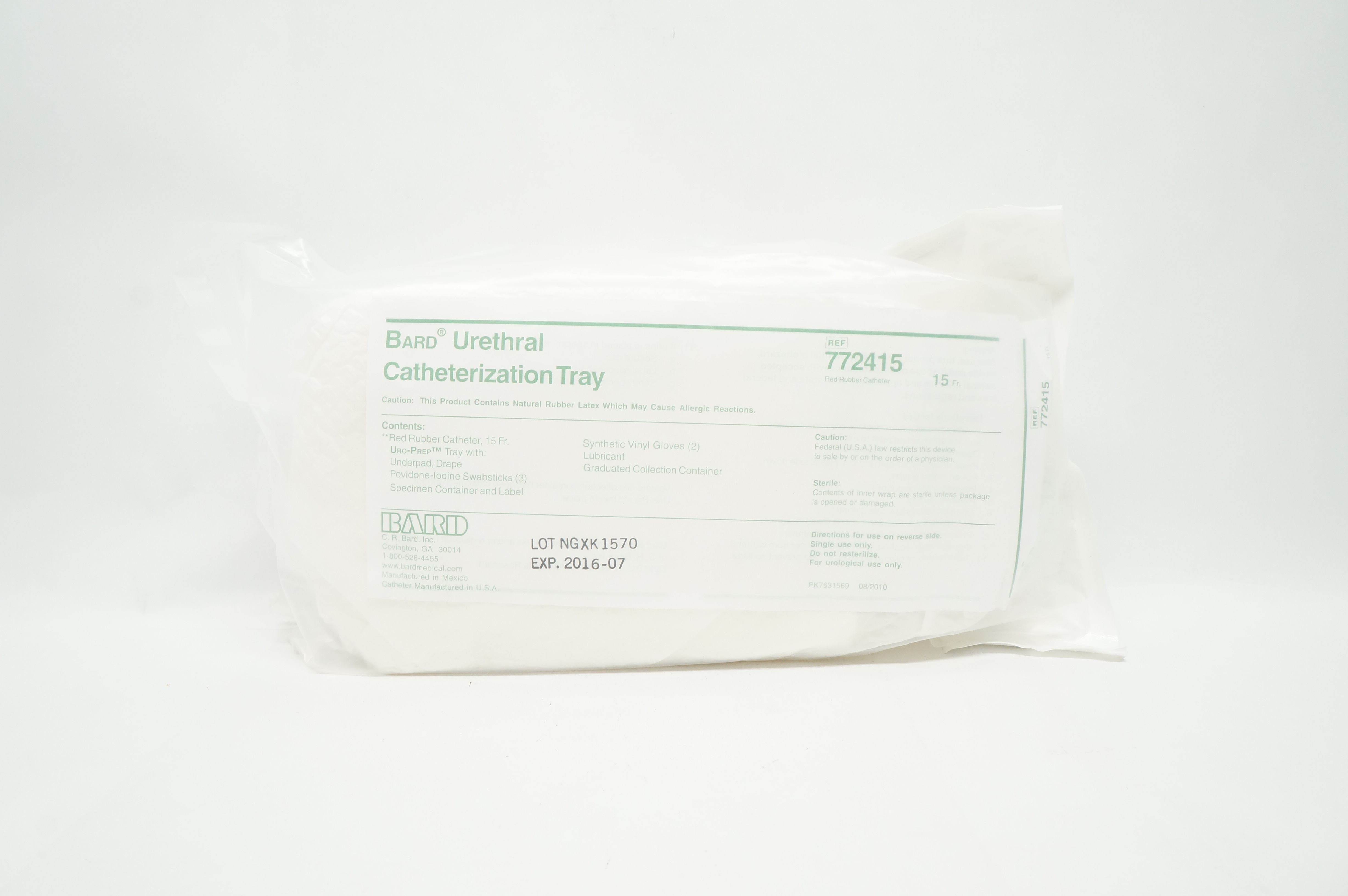 Bard 772415 Urethral Catheterization Tray 15Fr (x)