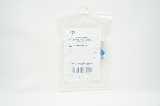 Medline DYNDTN2516 20inch IV Extension Set w/2 Ndle Free Y-Sites 3ml x 50cm