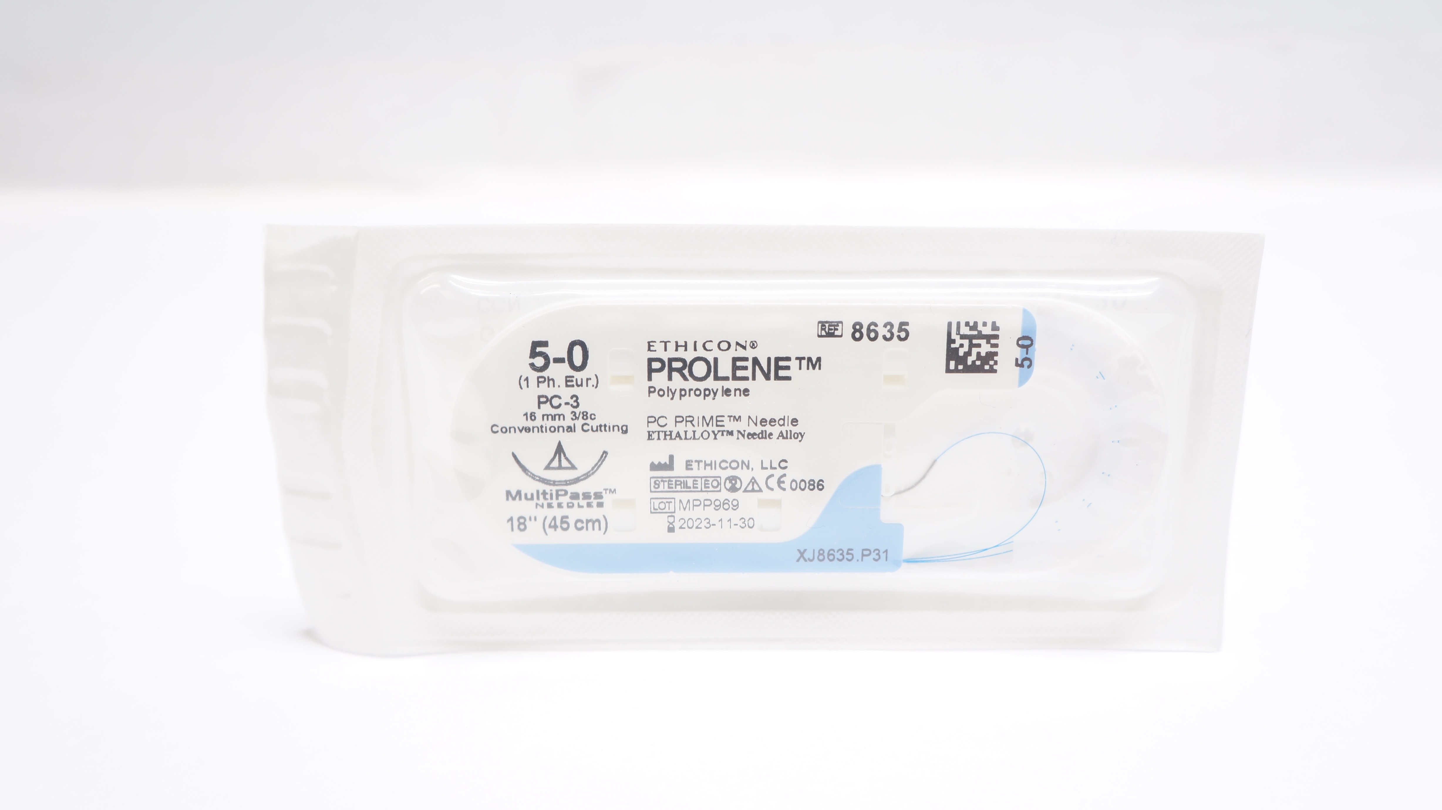 Ethicon 8635 5-0 PROLENE Stre RC-3 16mm 3/8c Conventional Cutting, 18inch (x)
