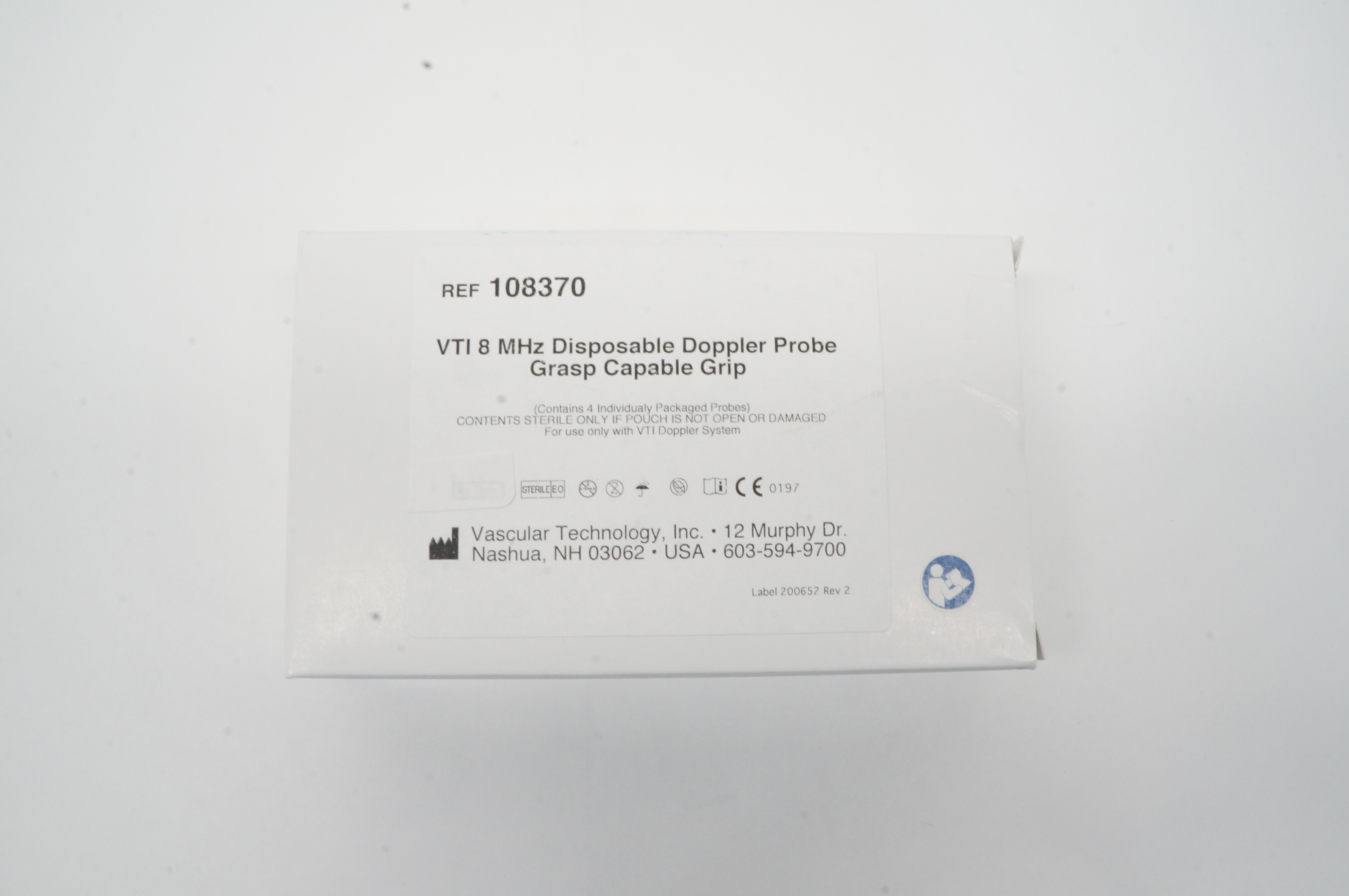 Vascular Technology 108370 VTI 8 MHz Disposable Doppler Probe (x) - Box of 4