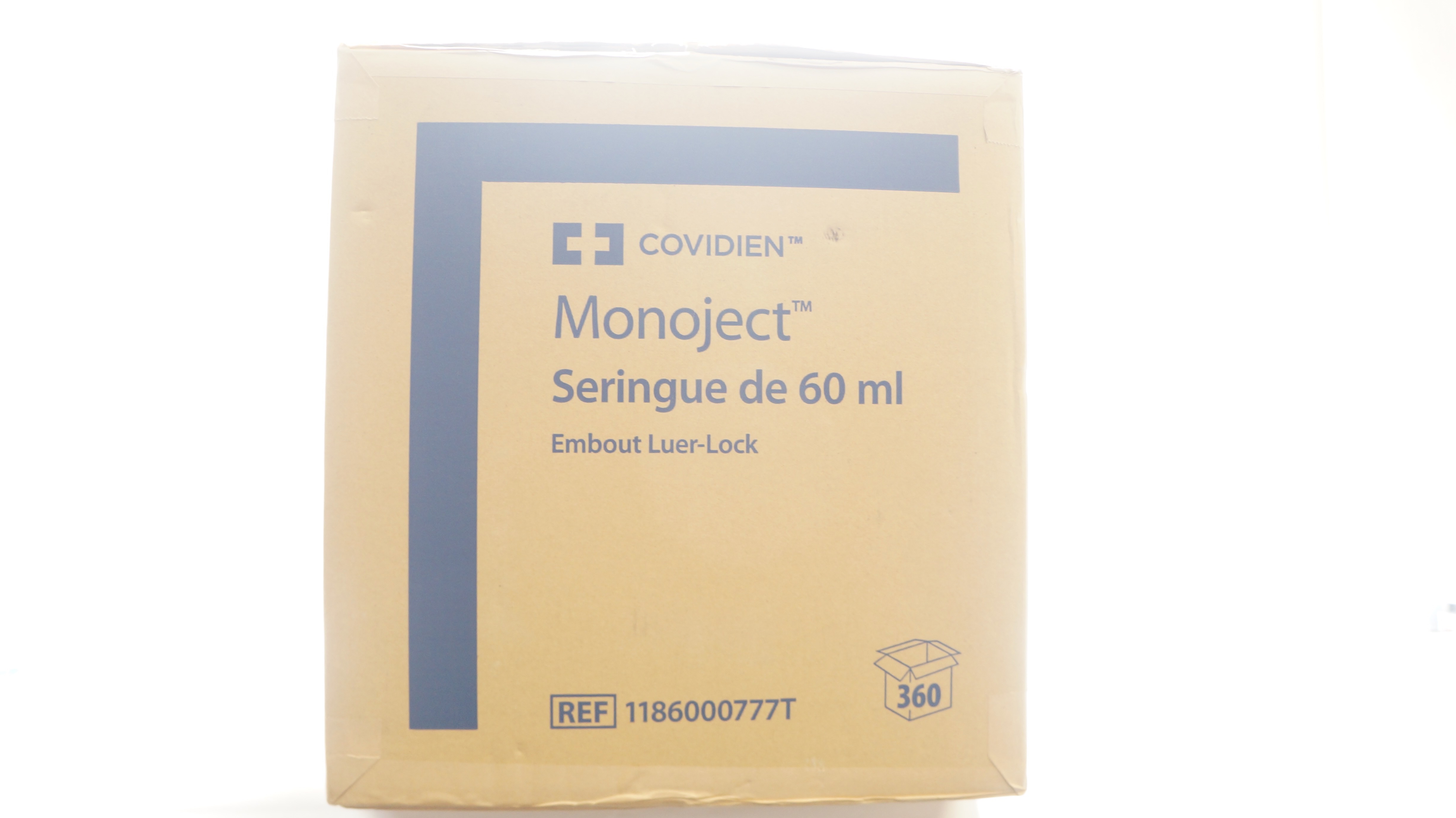 Covidien 1186000777T Monoject 60ml Syringe Luer-Lock Tip - Box of 360