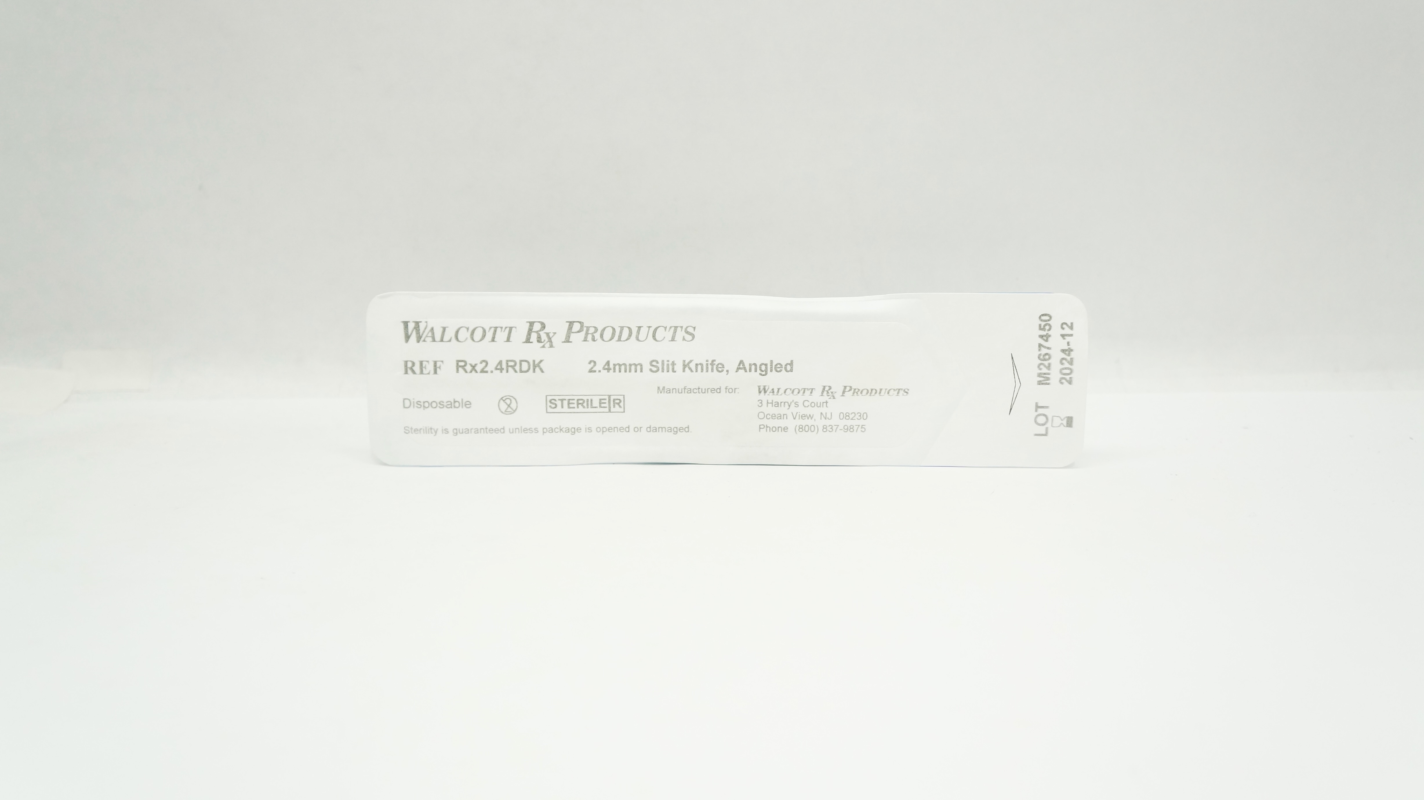 Walcott Rx Products Rx2.4RDK 2.4mm Slit Knife, Angled