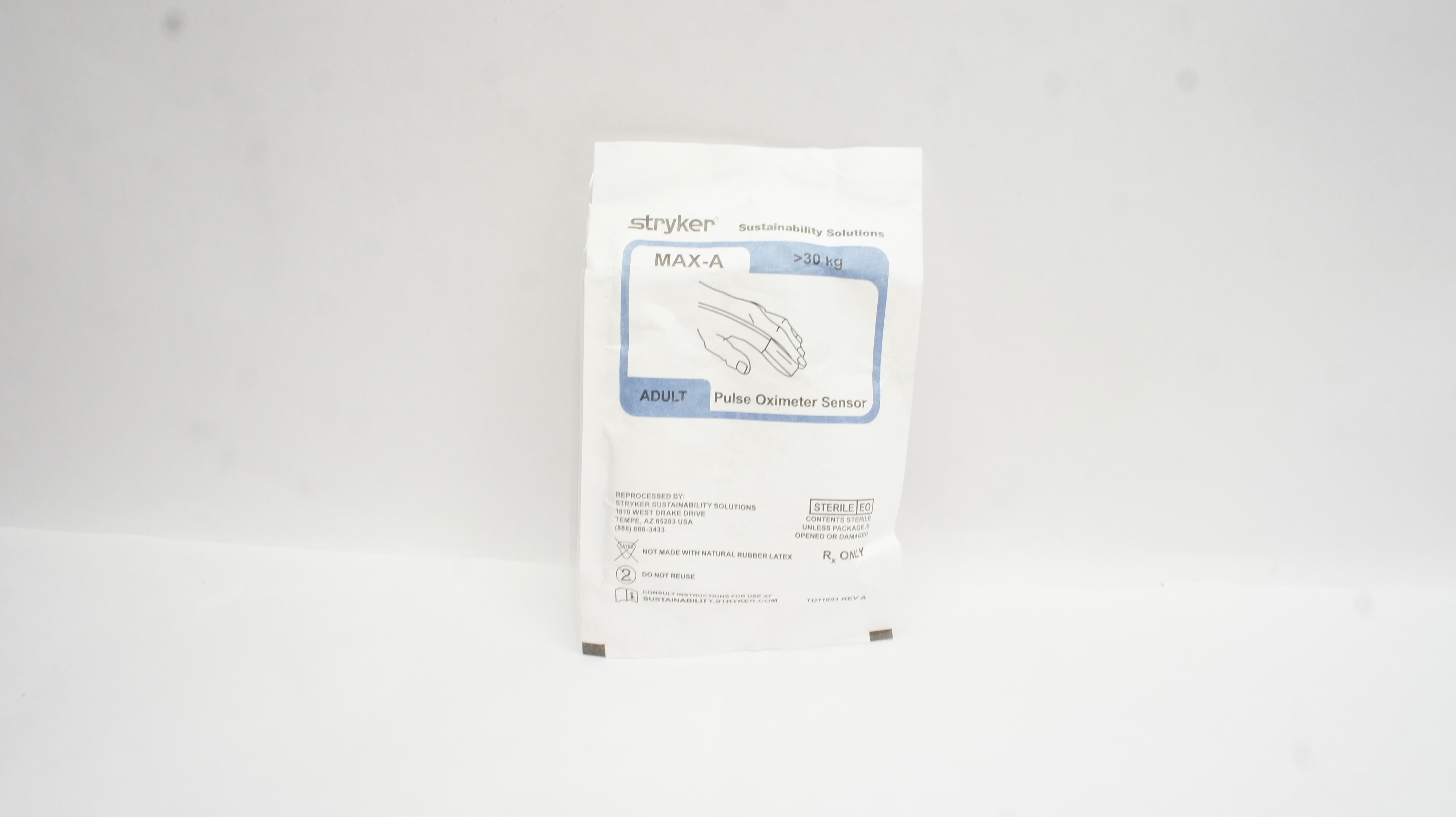 Stryker Max-A Sustainability Solution Adult Pulse Oximeter Sensor >30kg