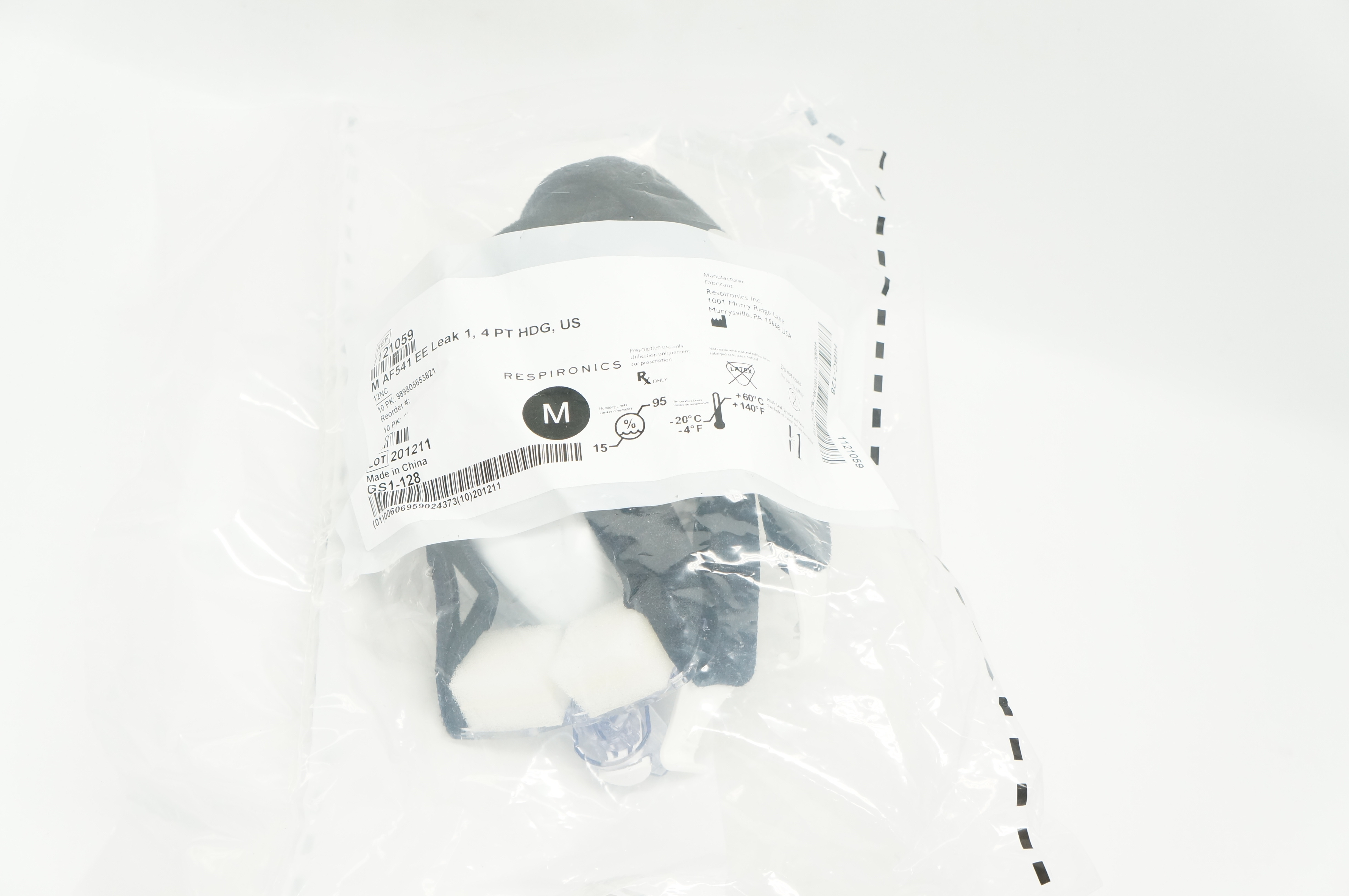 Respironics 1121059 M AF541 EE Leak 1, 4 PT HDG, US