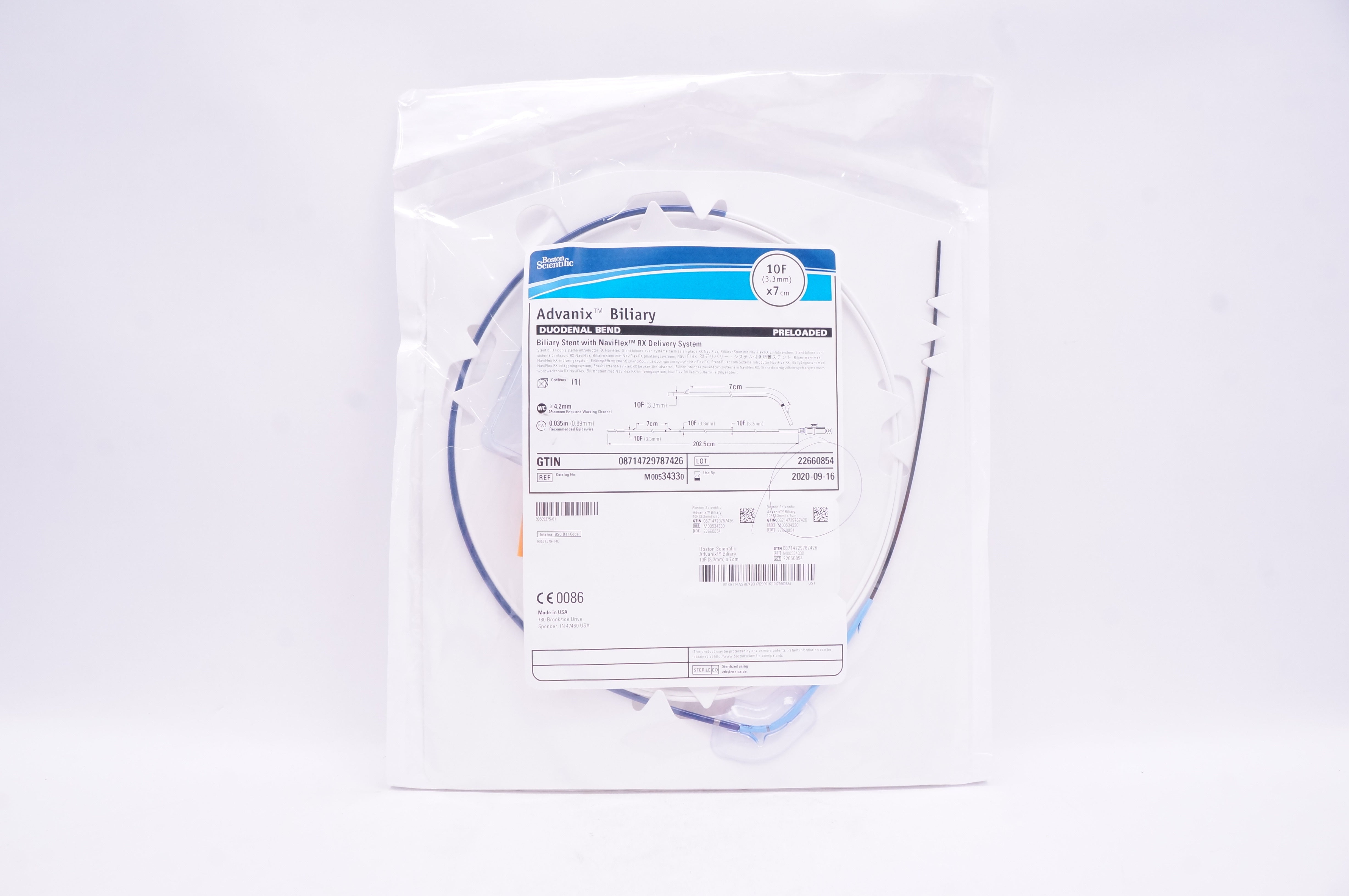 Boston Scientific 3433 Advanix Biliary Stnt Duodenal Bend 10F x 7cm (x)