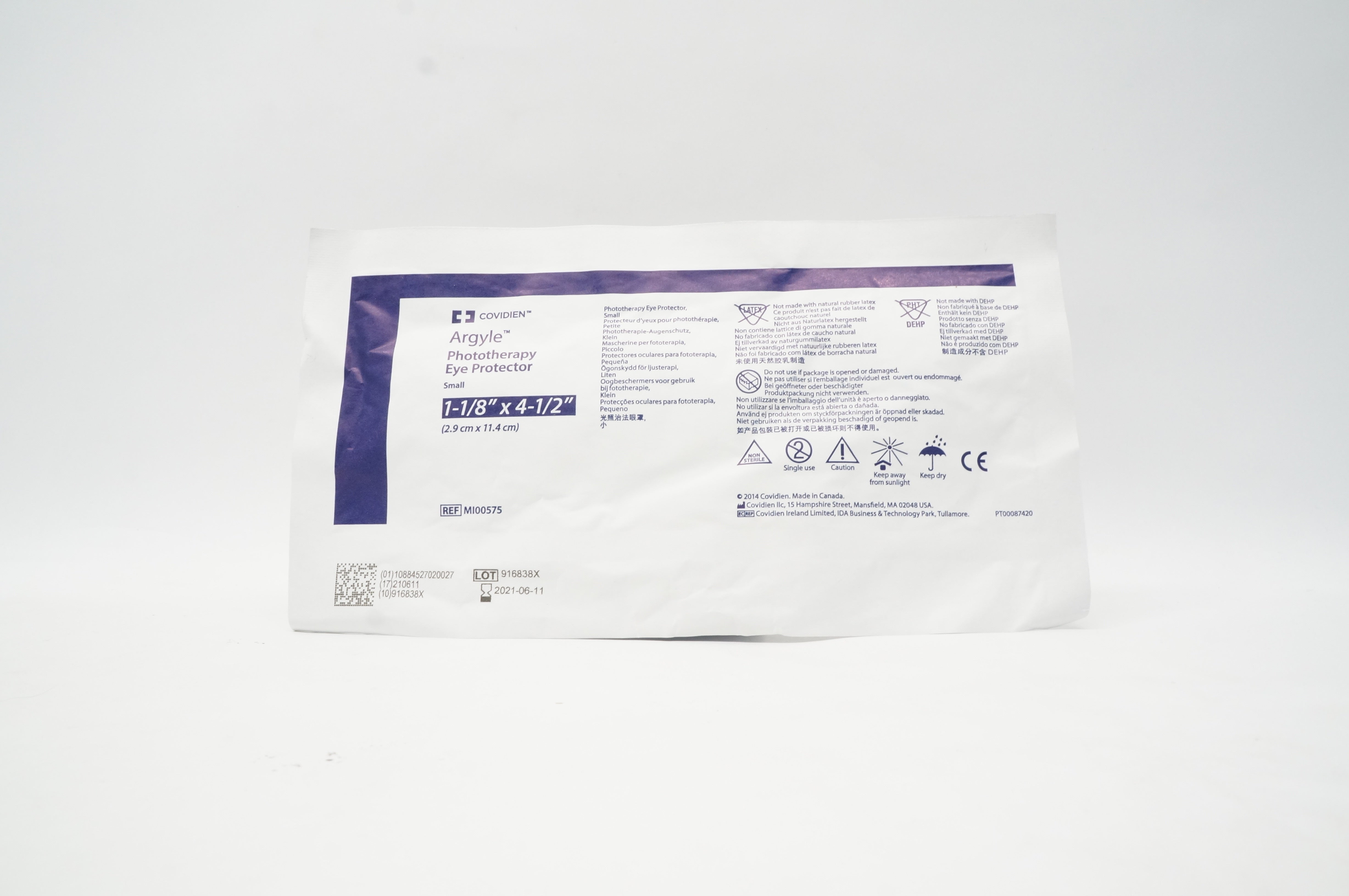 Covidien MI00575 Argyle Phototherapy Eye Protector Small 1-1/8 x 4-1/2inch
