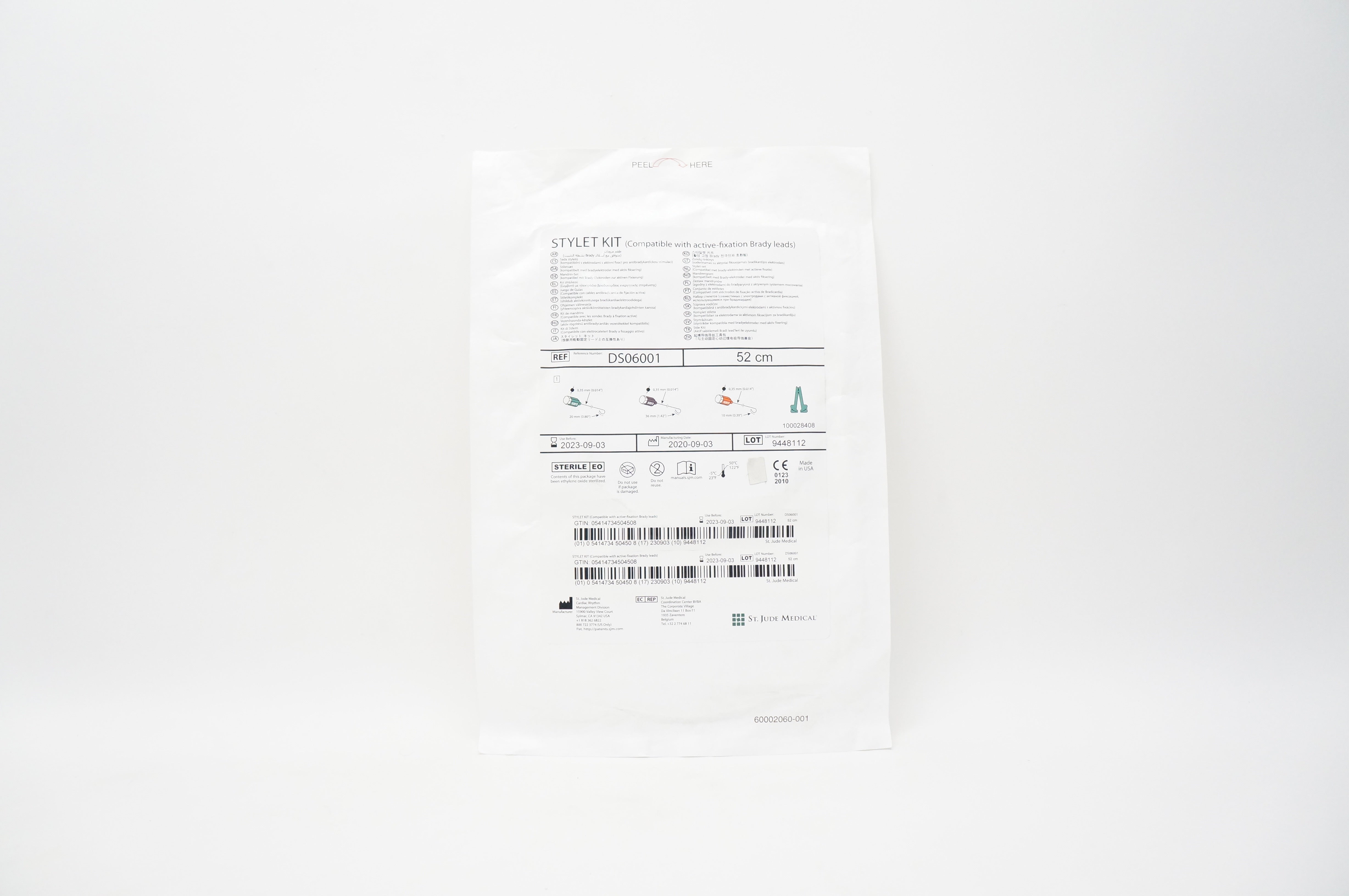 St. Jude Medical DS06001 Stylet Kit 52cm