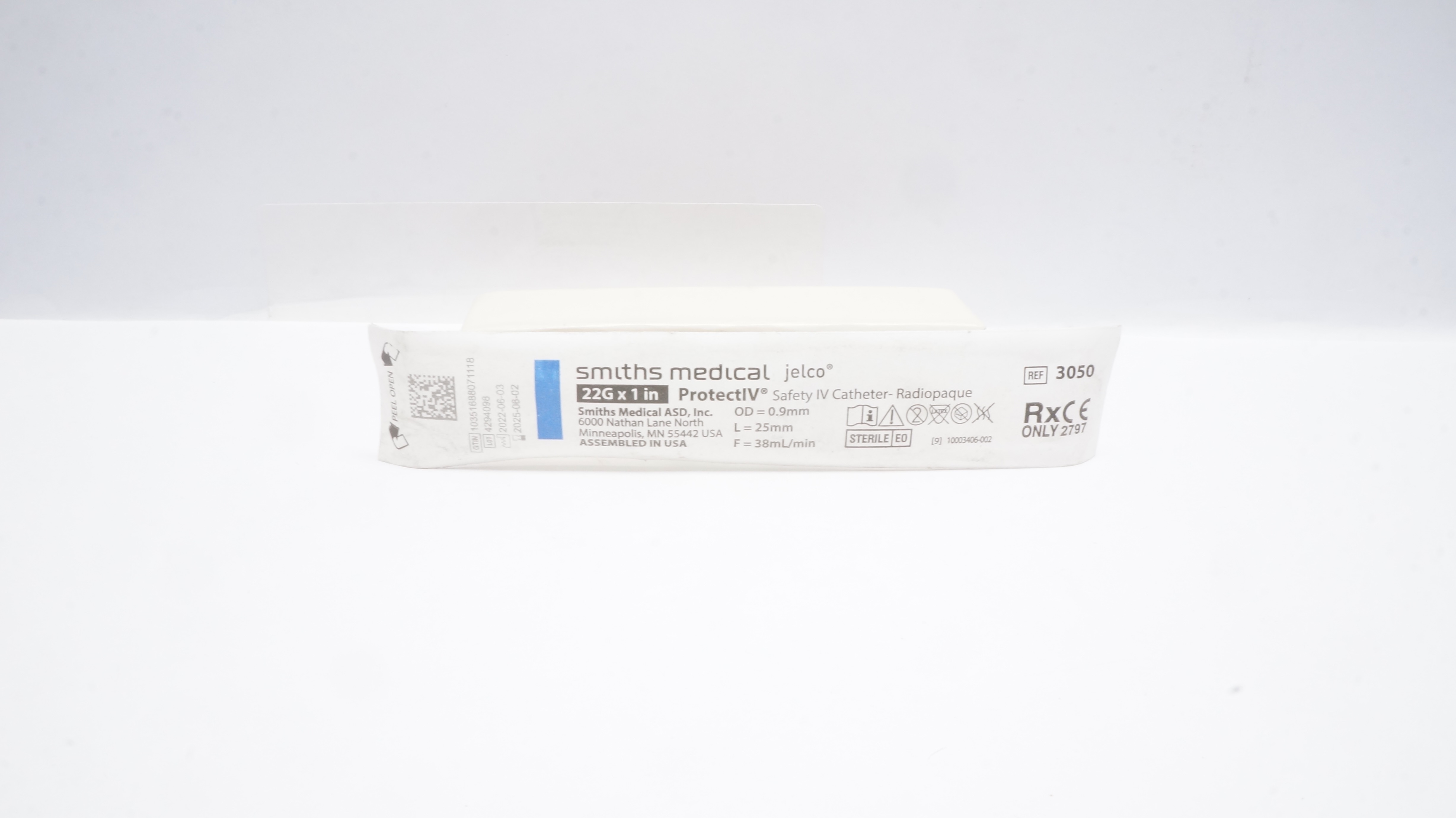 Smiths Medical 3050 JELCO Protect IV Safety I.V. Cath. 22G x 1inch