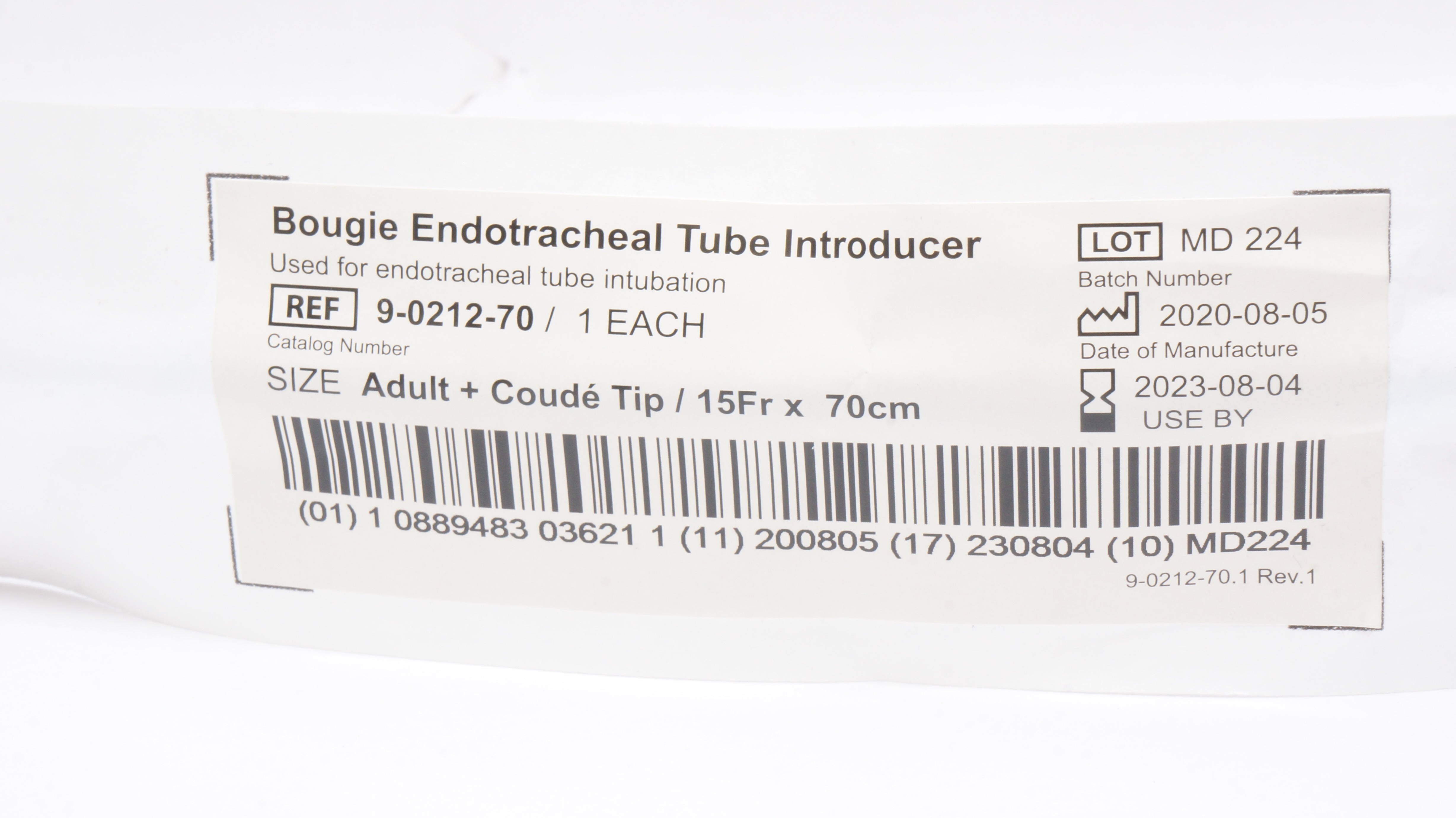 SunMed 9-0212-70 Bougie Endotracheal Tube Introducer Adult CoudeTip 15Frx70cm(x)