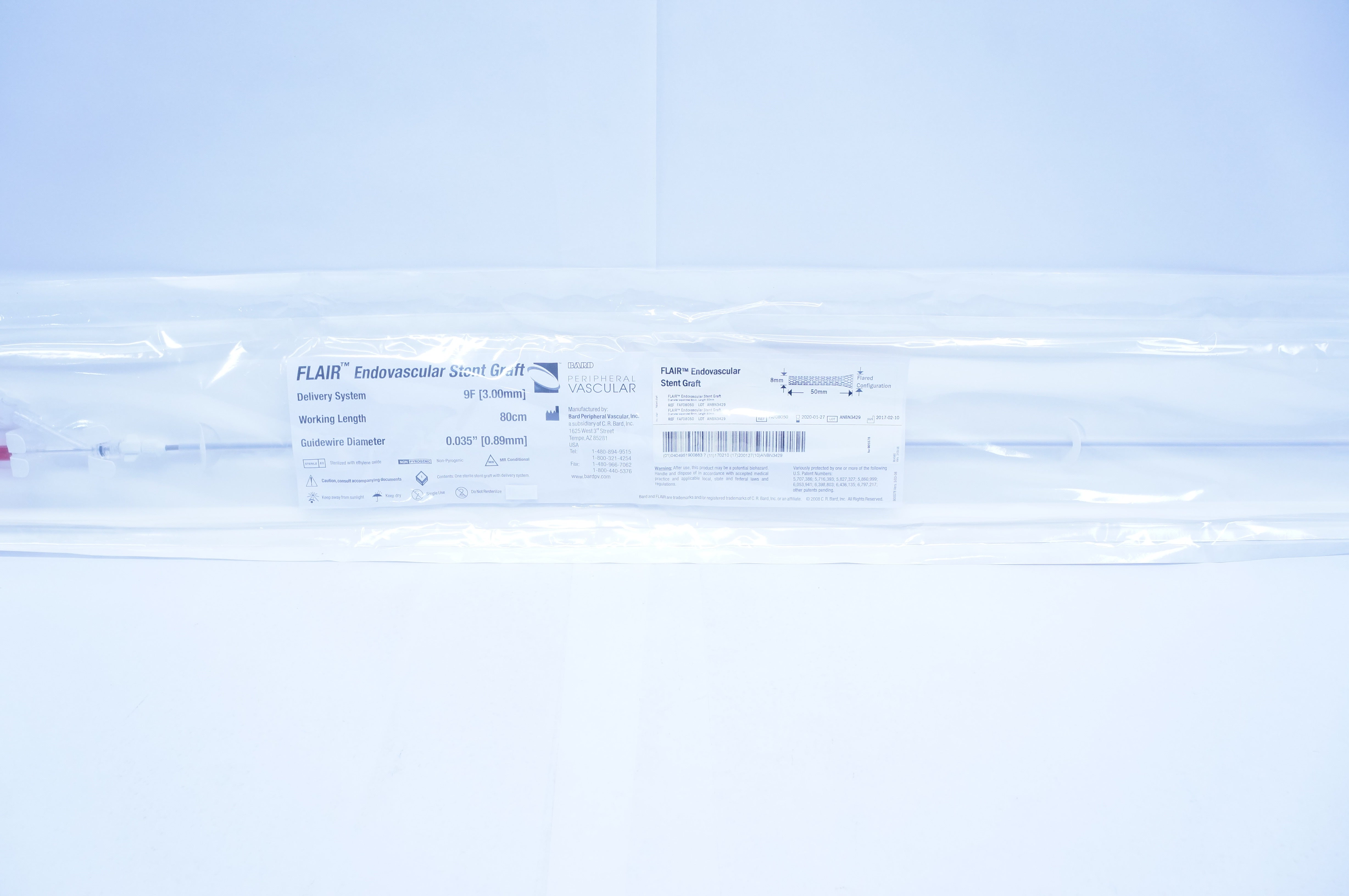 Bard FAF08050 Flair Endovascular Stnt Graft 9F x 80cm x 0.035in (x)