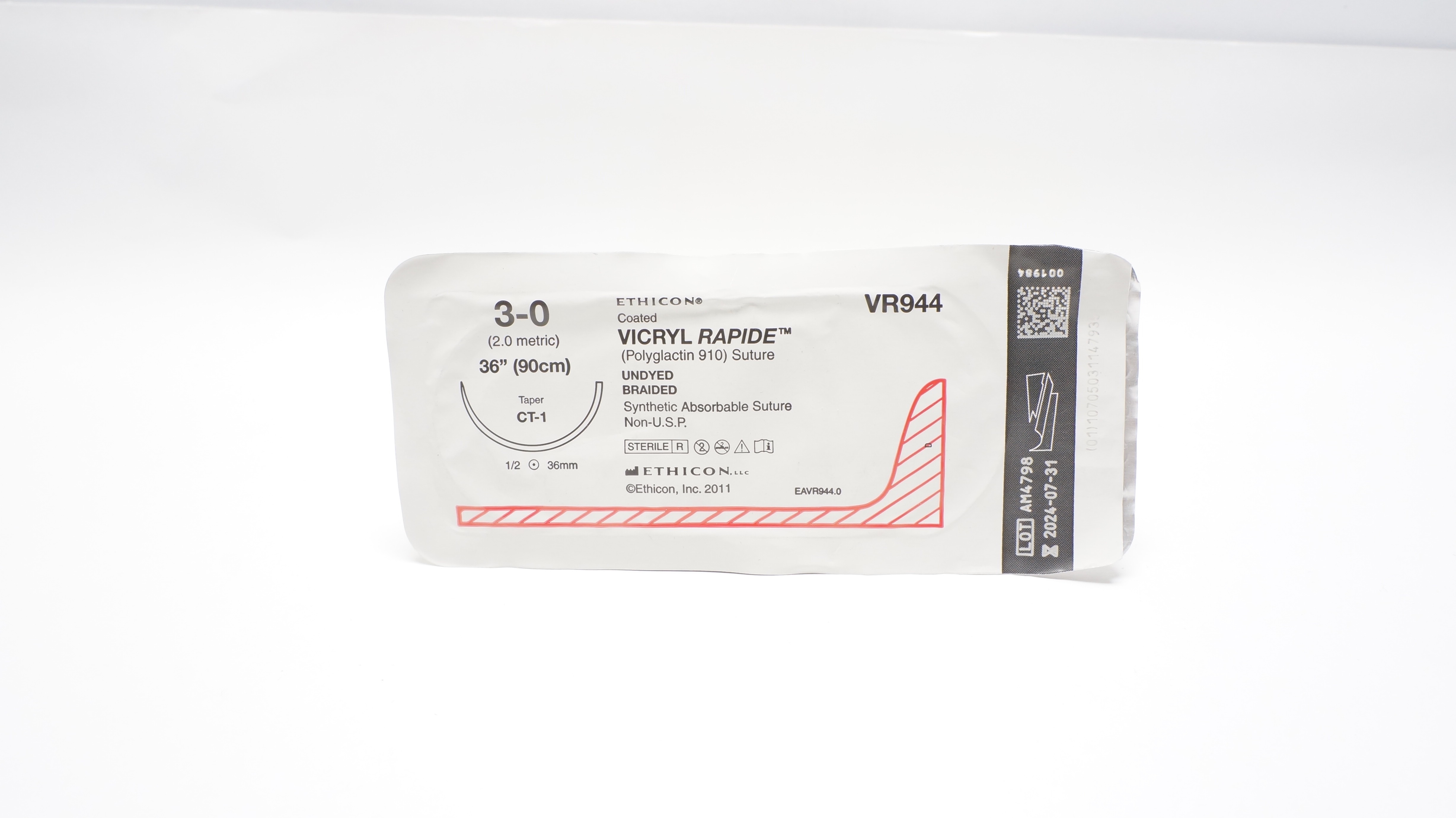 Ethicon VR944 3-0 VICRYL RAPIDE, CT-1, 1/2 36mm, 36inch (x)