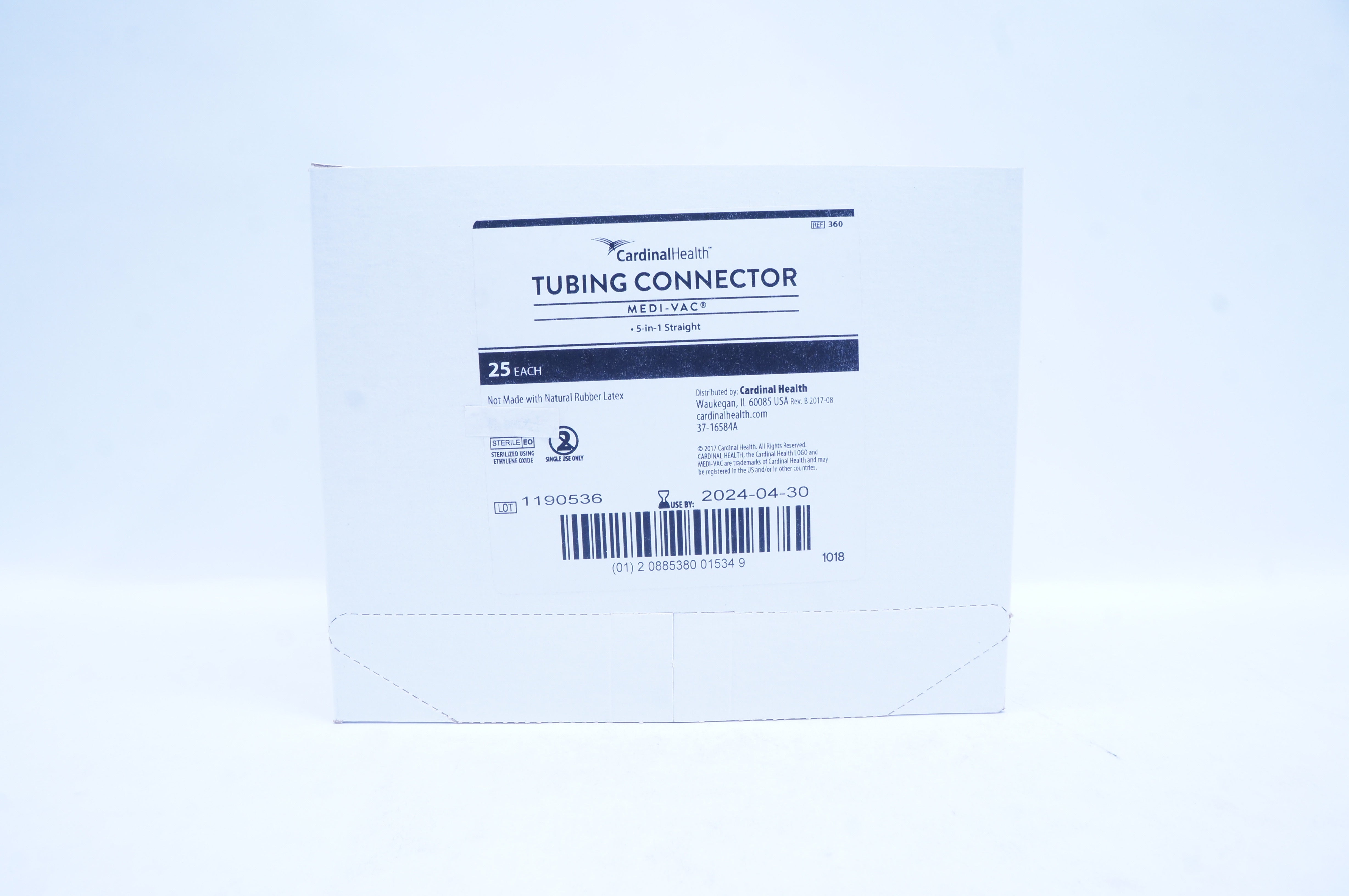 Cardinal Health 360 Medi-VAC Tubing Connector 5 in 1 Straight - Box of 25