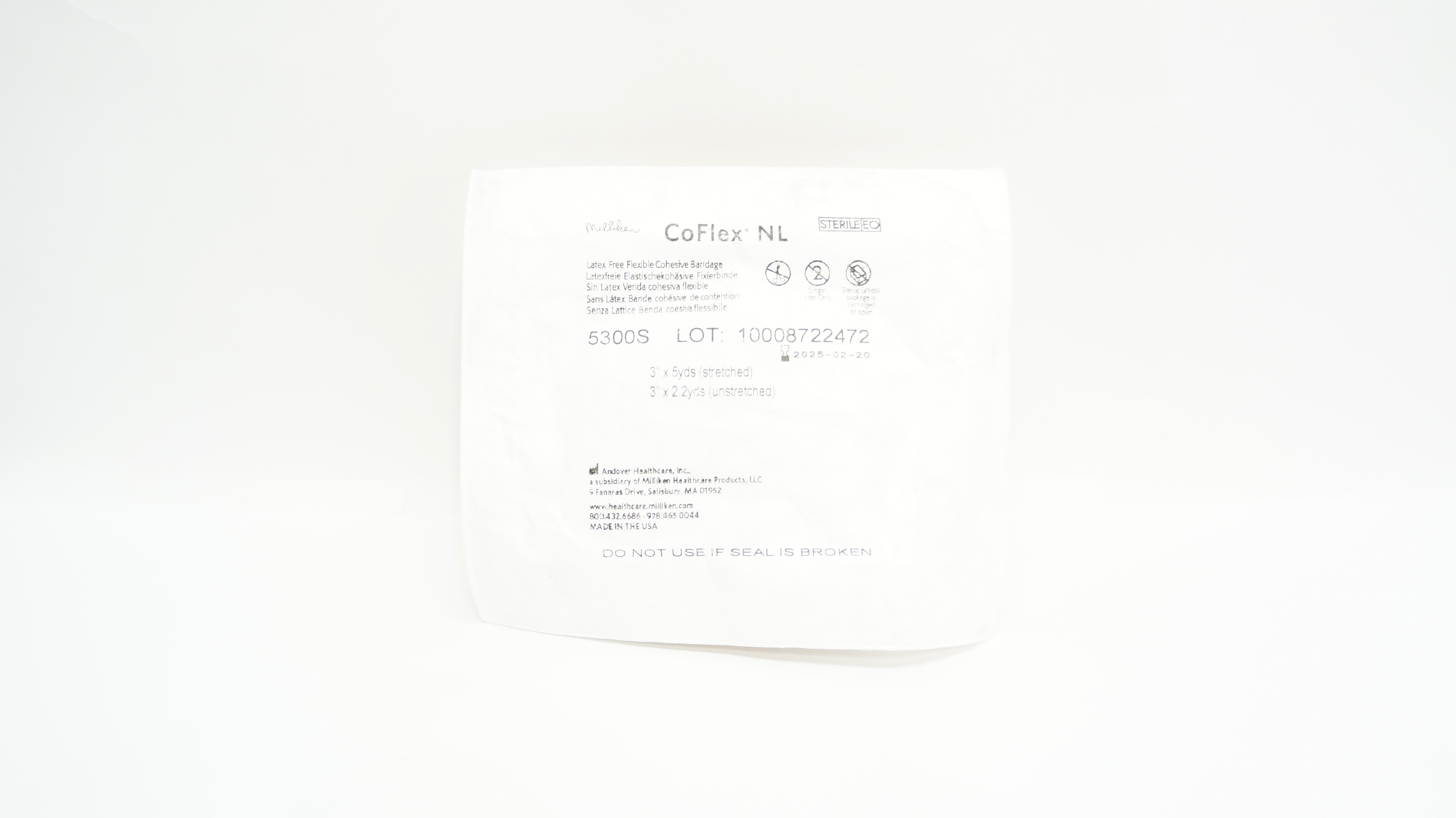 Andover 5300S Co-Flex Latex Free Flexible Cohesive Bandage 3inch x 5yds