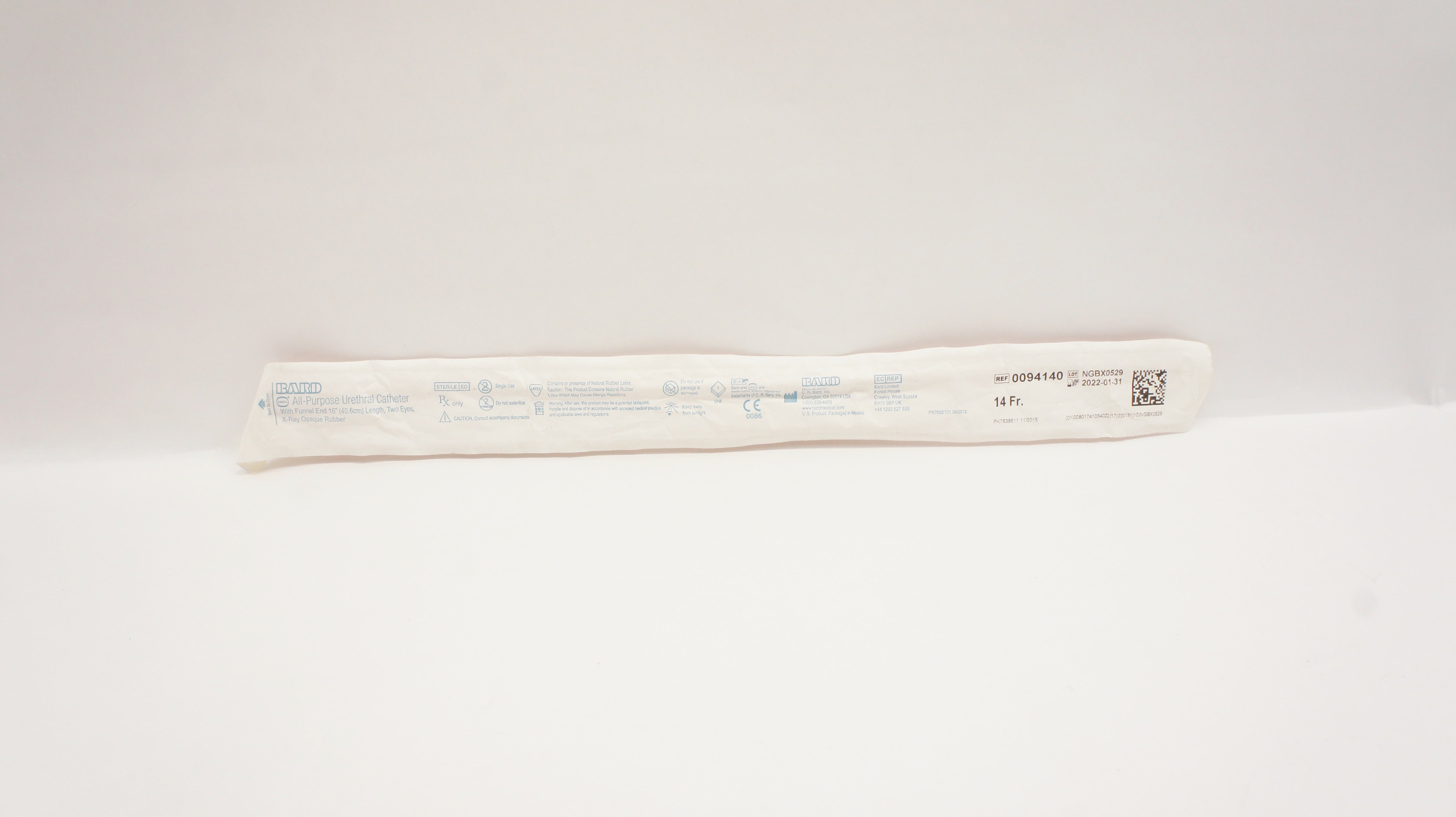 Bard 0094140 Davol All-Purpose Urethral Cath. 14Fr x 16 inch Funnel End (x)
