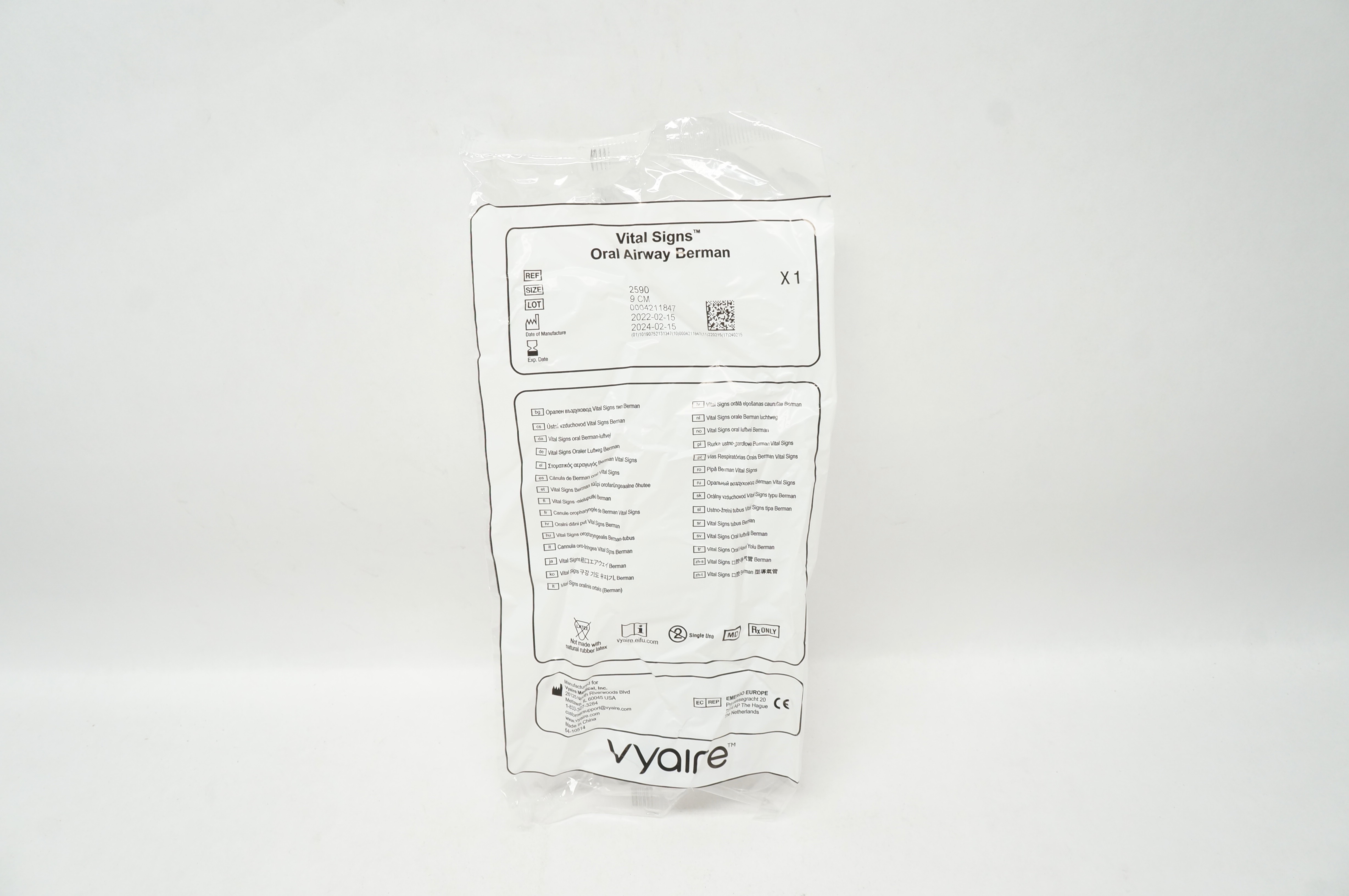 Vyaire 2590 Vital Signs Oral Airway Berman 9cm