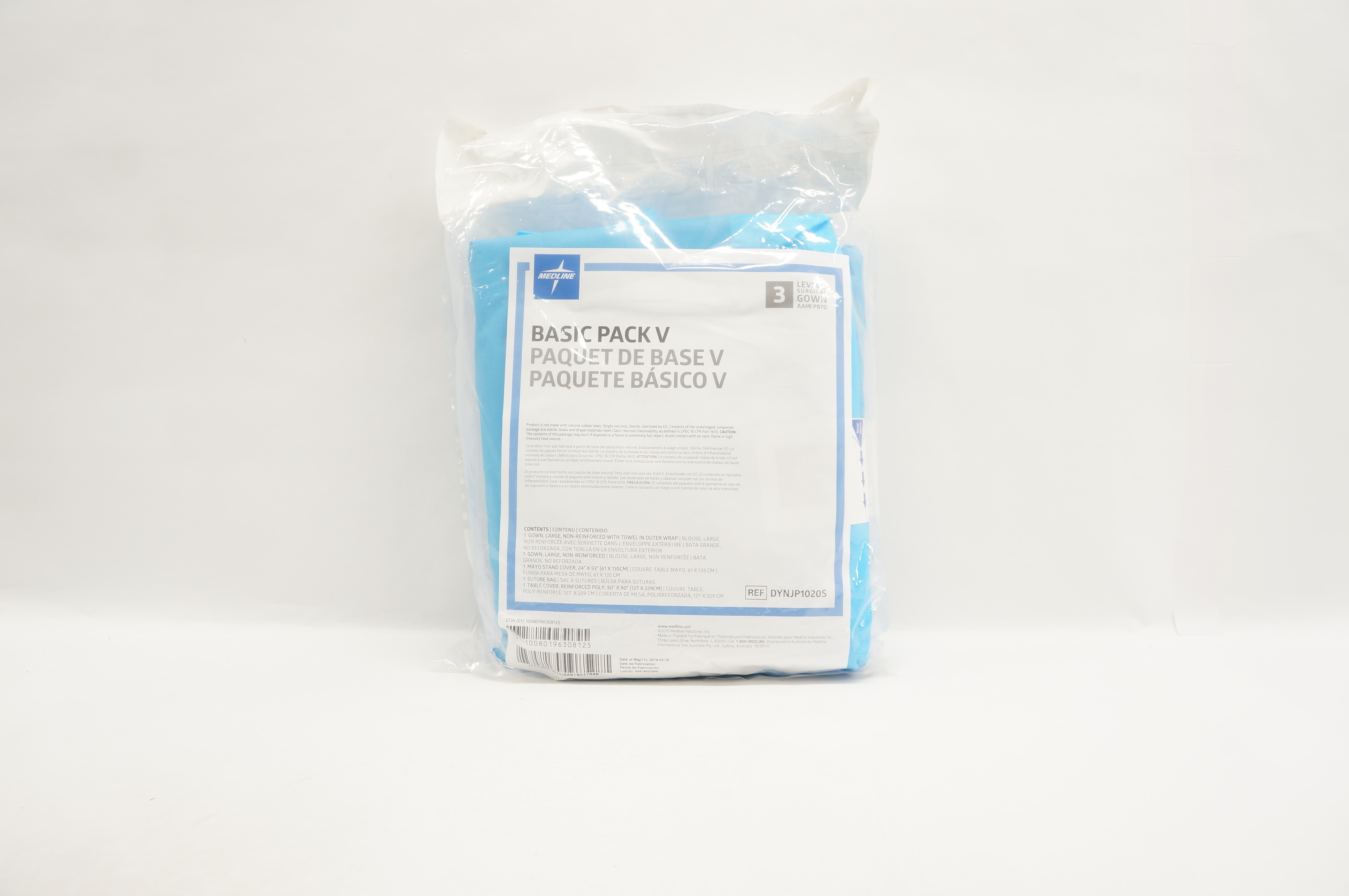Medline DYNJP1020S Basic Pack V, Level 3, Surgical Gown Large