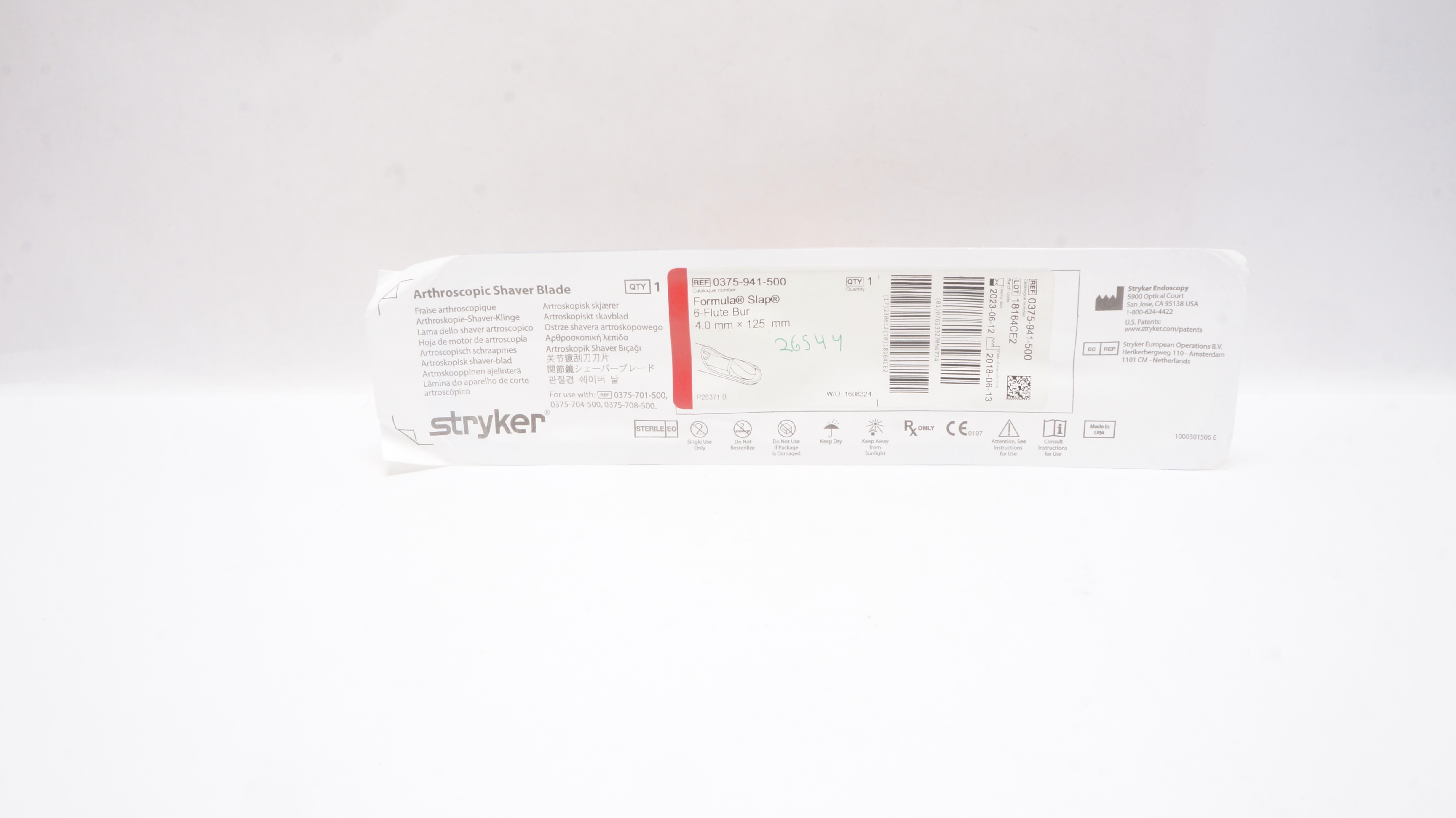 Stryker 0375941500 Formula Slap Arthroscopic Shaver Blade 4.0mm x