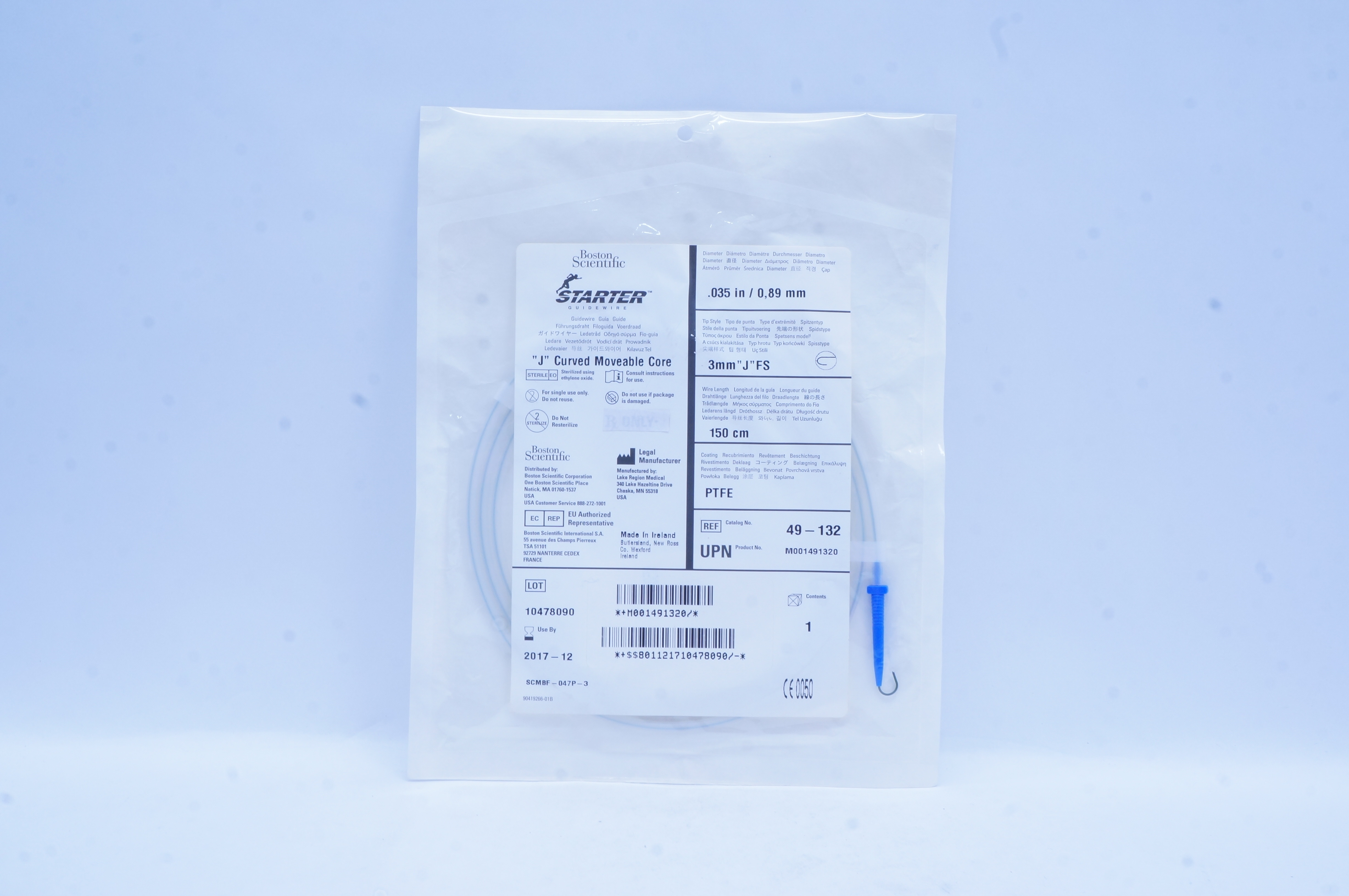 Boston Scientific M001491320 Starter J Curved Moveable Core 0.035in. x 15cm (x)