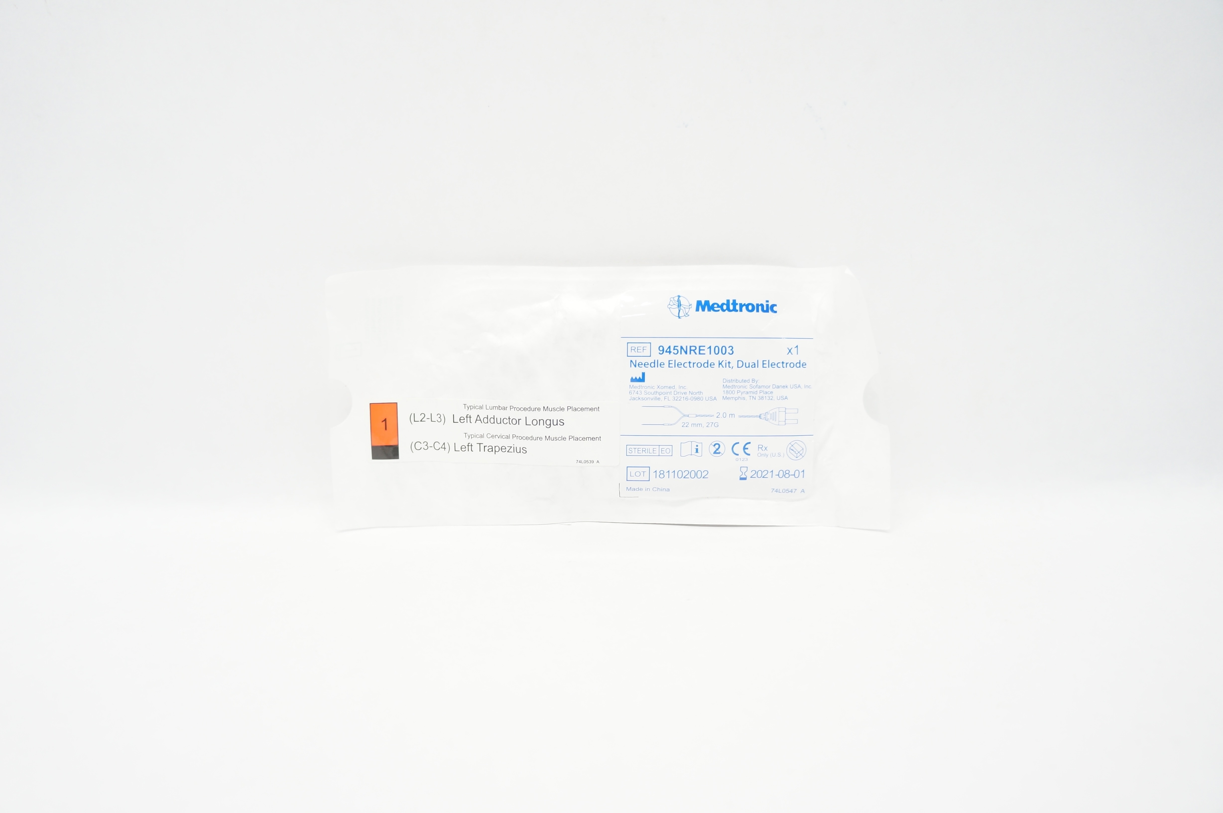 Medtronic 945NRE1003 Needle Electrode Kit 2.0 x 2.7cm 2.5m (x)