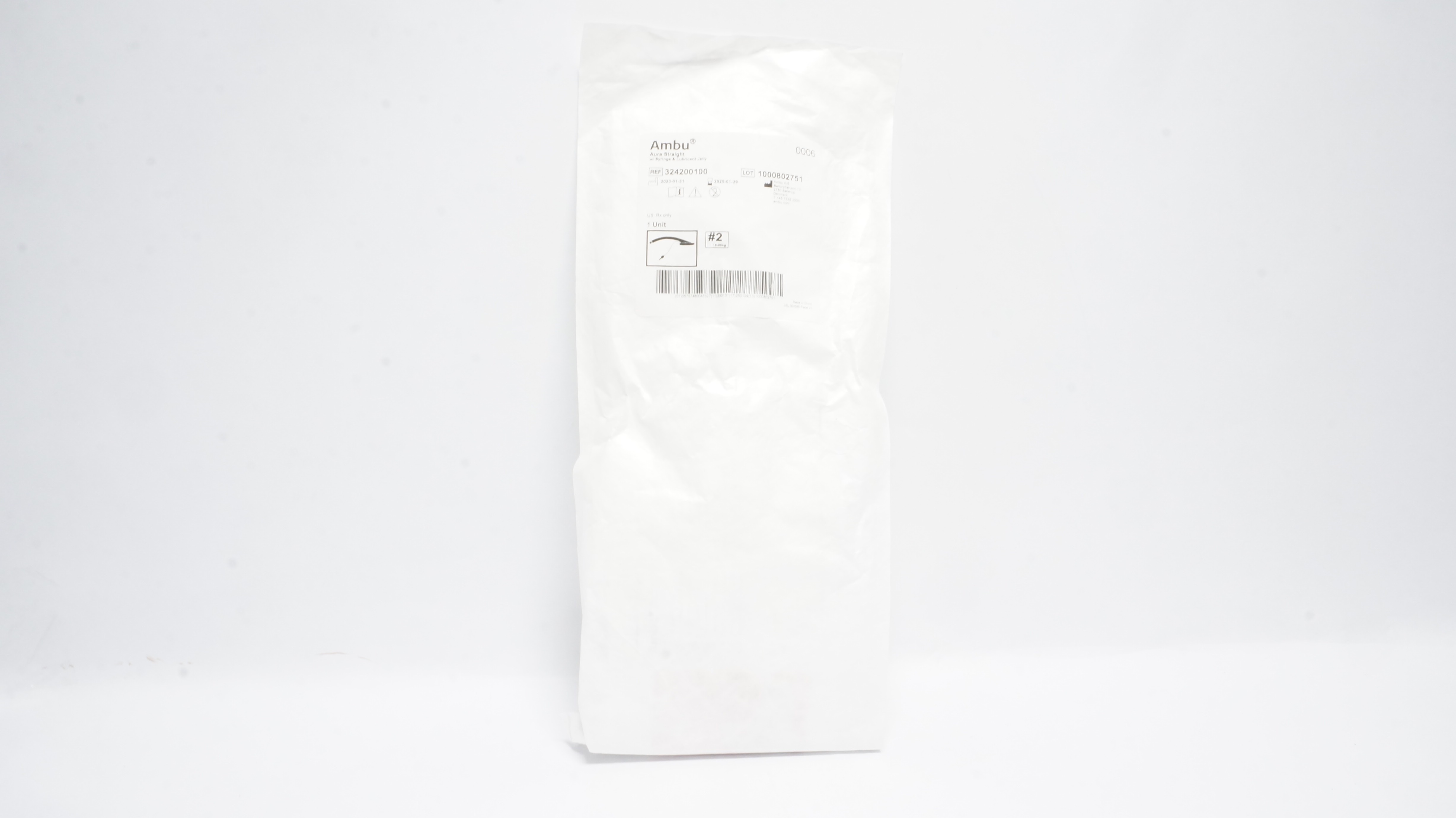 Ambu 324200100 Aura Straight W/Syringe & Lubricant Jelly #2 10-20kg