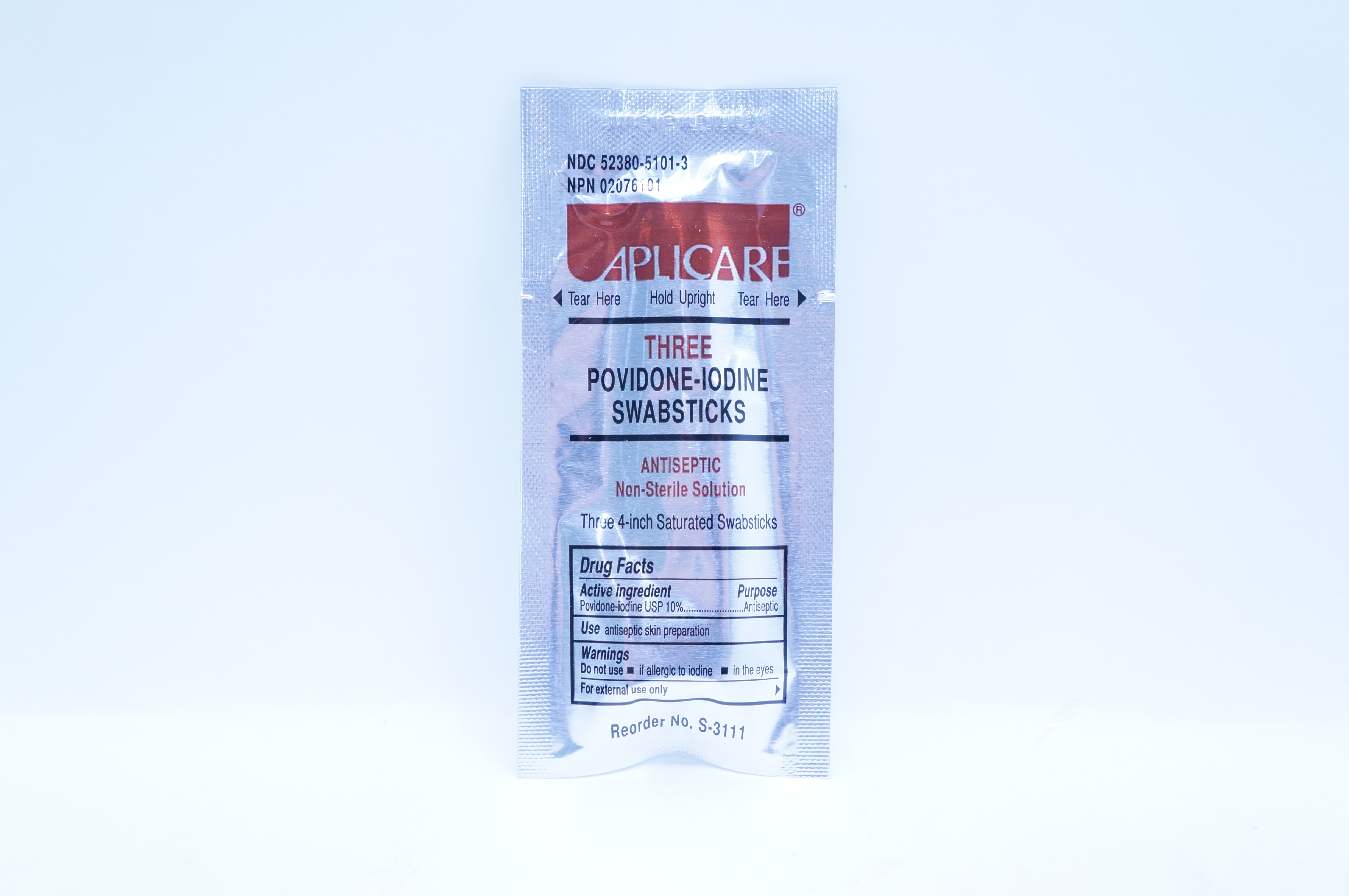 Applicare S-3111 Povidone-Iodine Swabsticks 4inch - Pack of 3