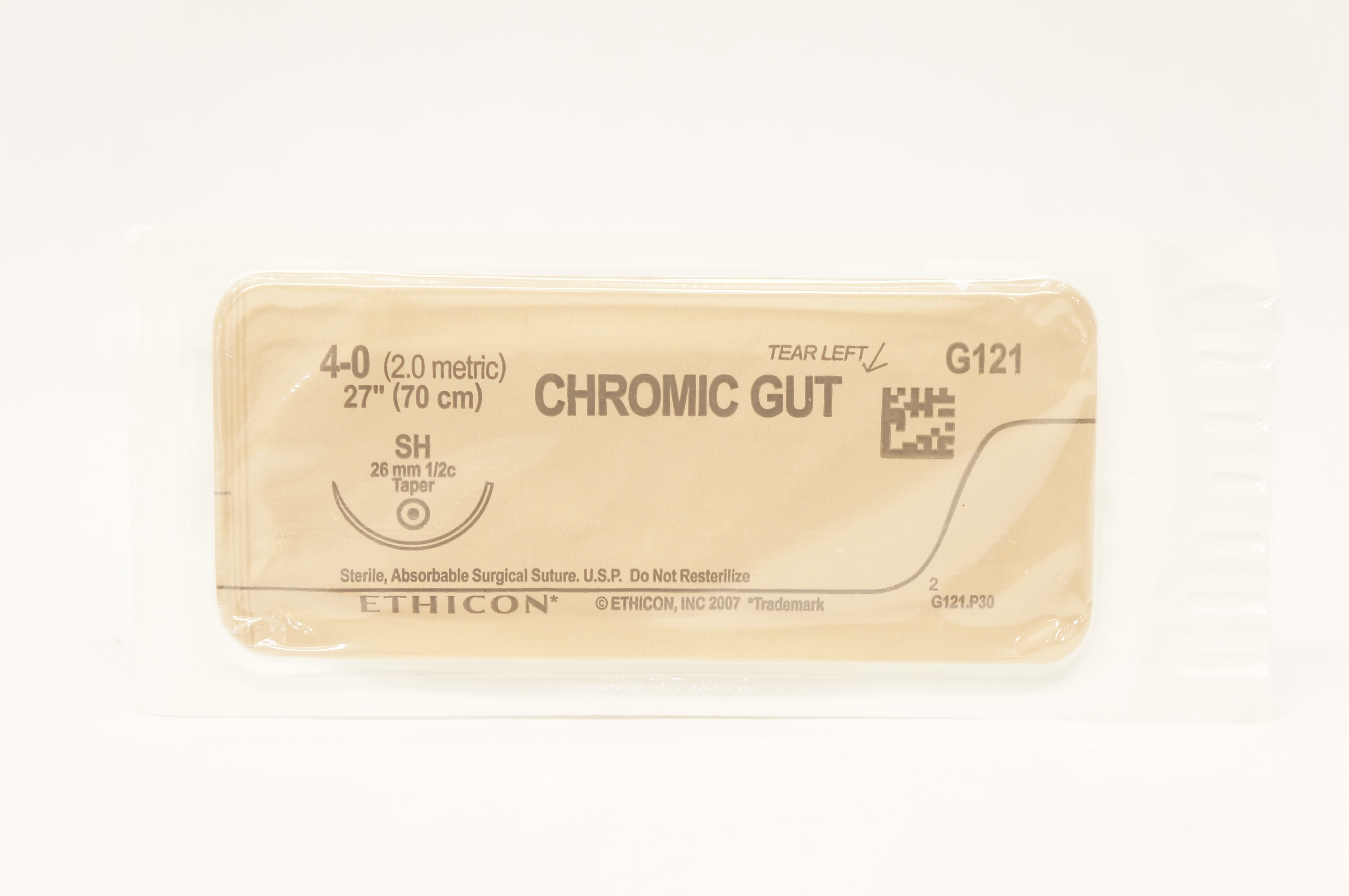Ethicon G121 4-0 CHROMIC GUT Surgical Stre SH 26mm 1/2c Taper, 27inch