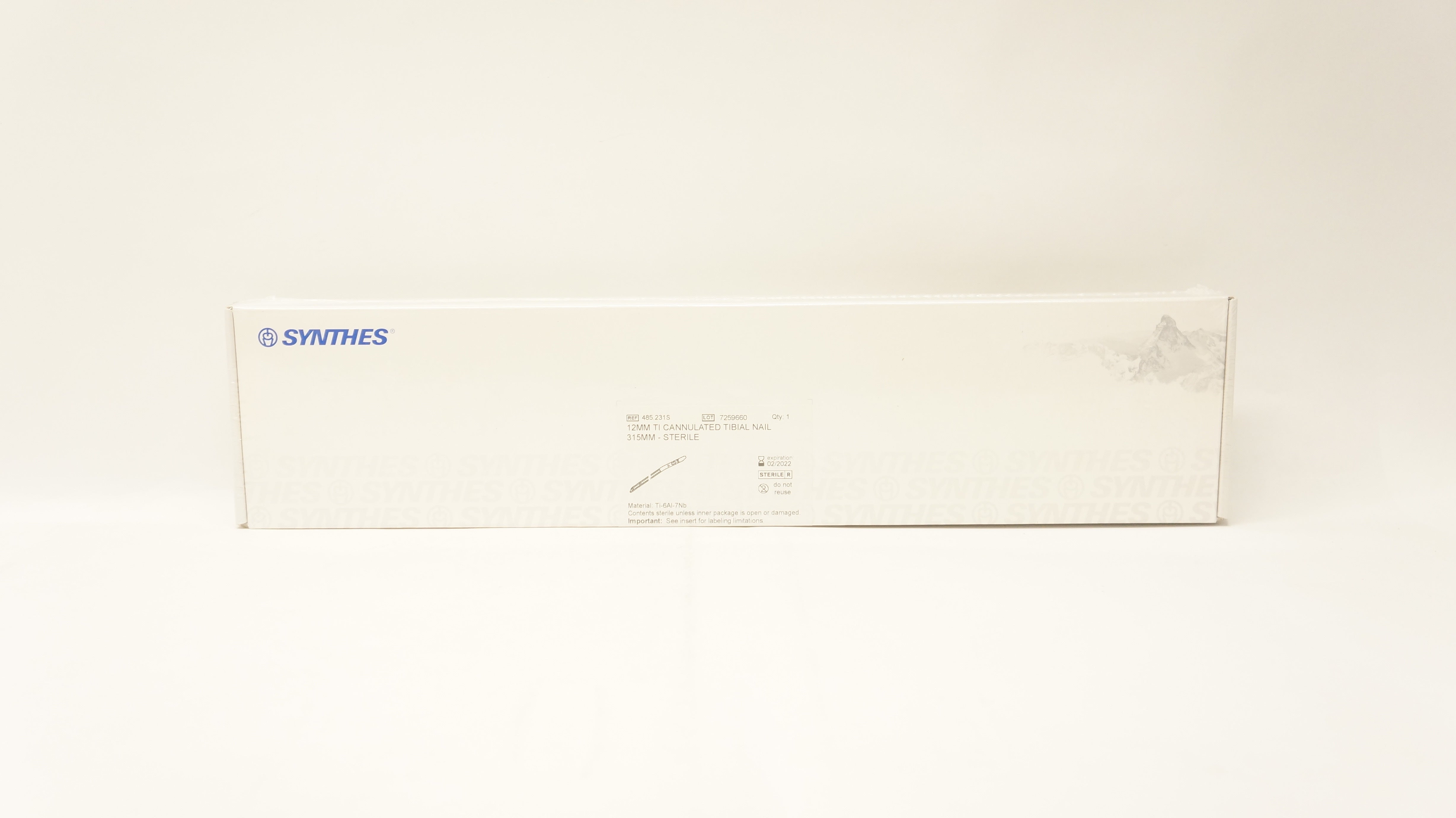 Synthes 485.231S 12mm Ti Cannulated Tibial Nail 315mm