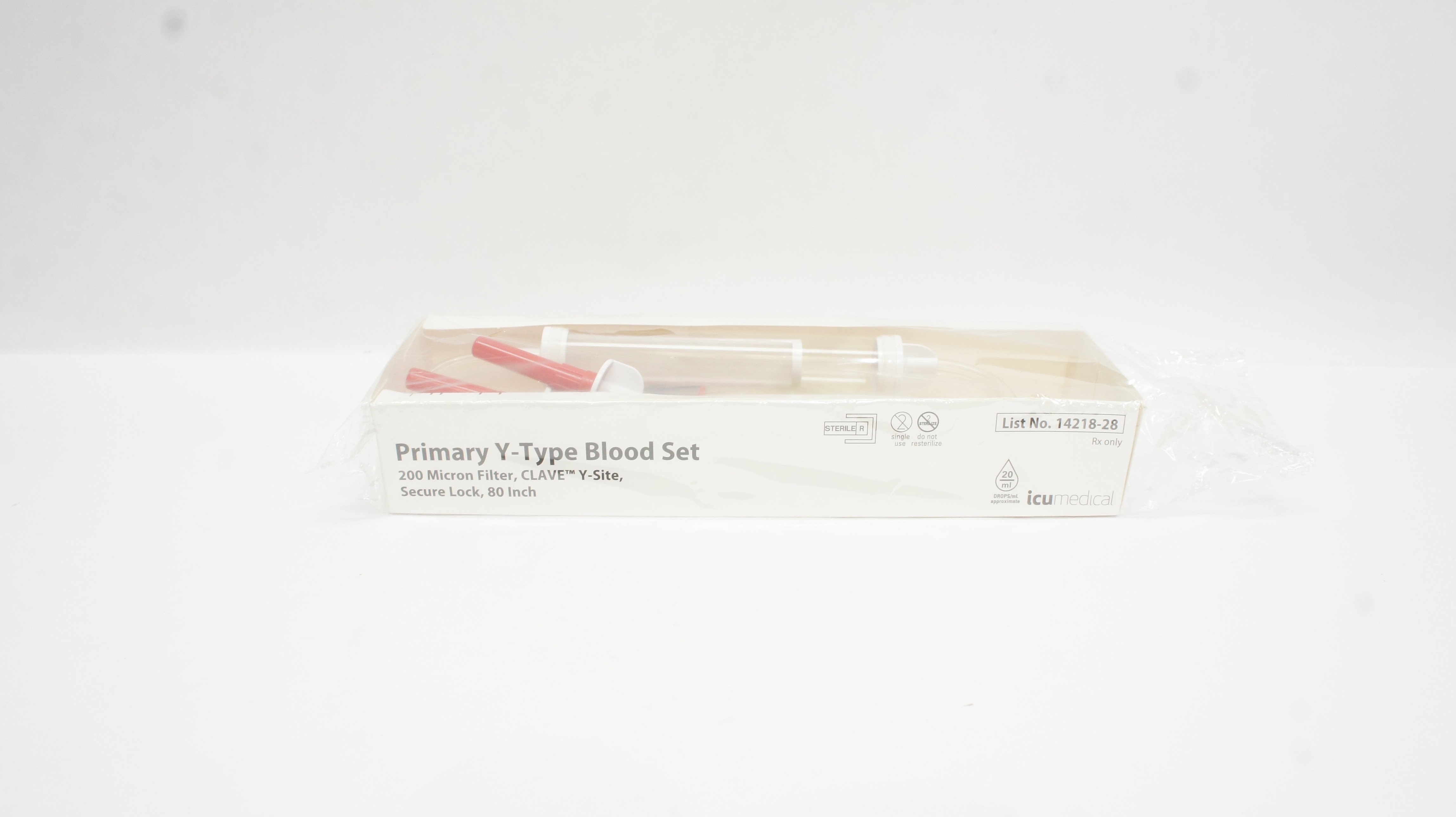 ICu Medical 14218-28 Primary Y-Type Blood Set 20ml 200Micron Filter