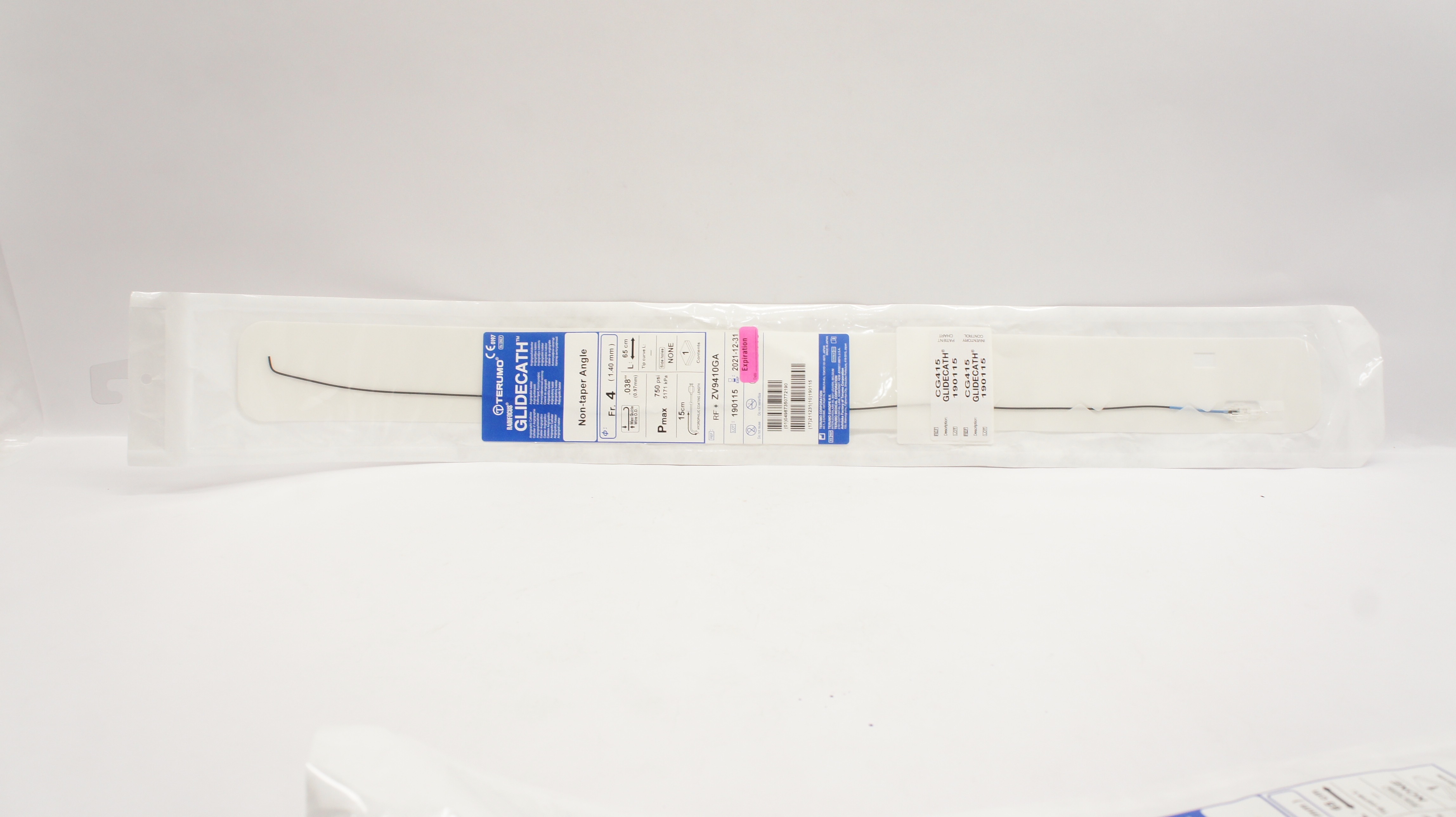 Terumo ZV9410GA Radifocus Glidecath Angiographic Cath. 4Fr. x 65cm x .038inch(x)