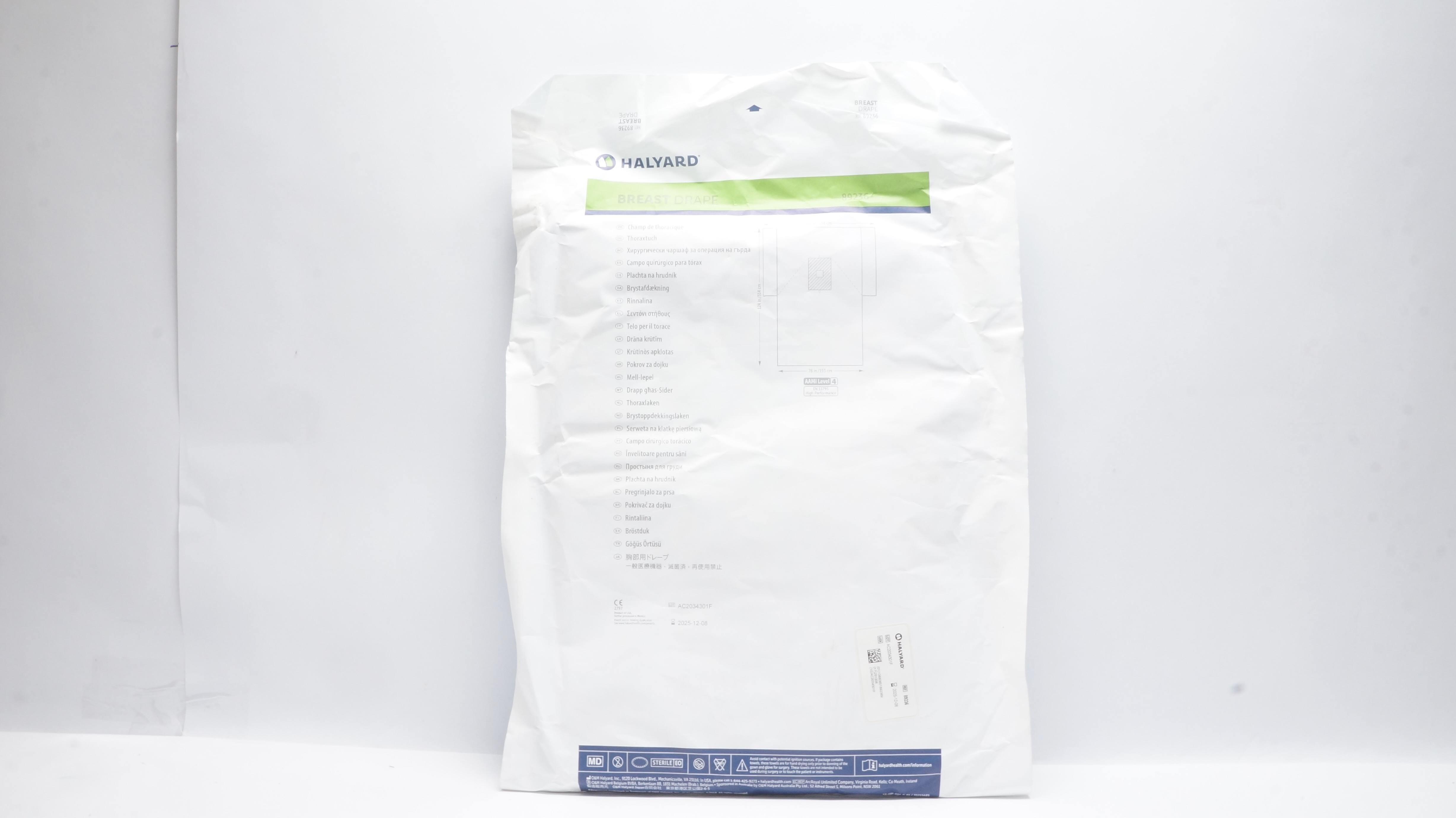 Halyard 89236 Breast Drape 100inch x 124inch x 76inch