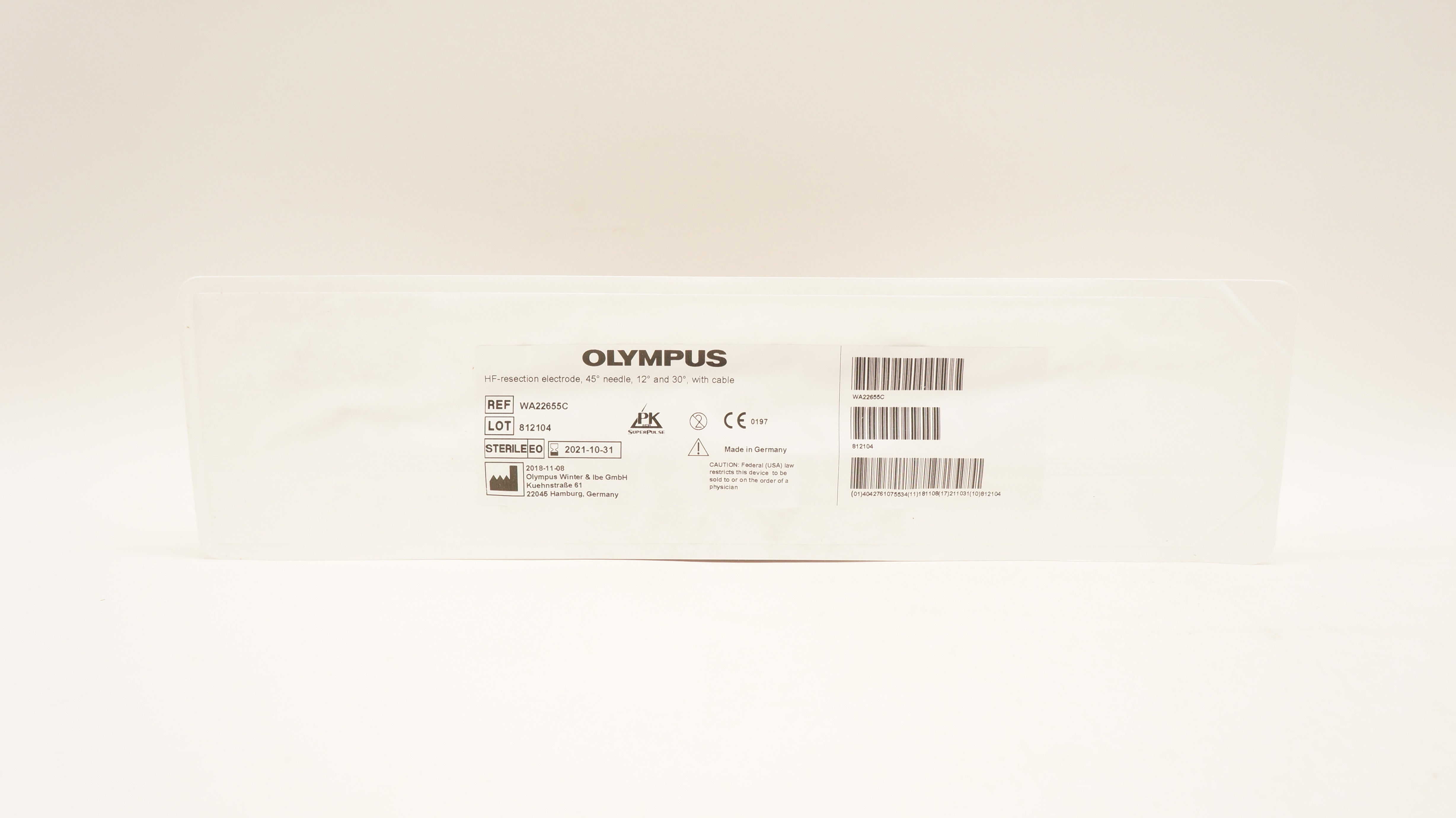 Olympus WA22655C HF Resection Electrode With Cable