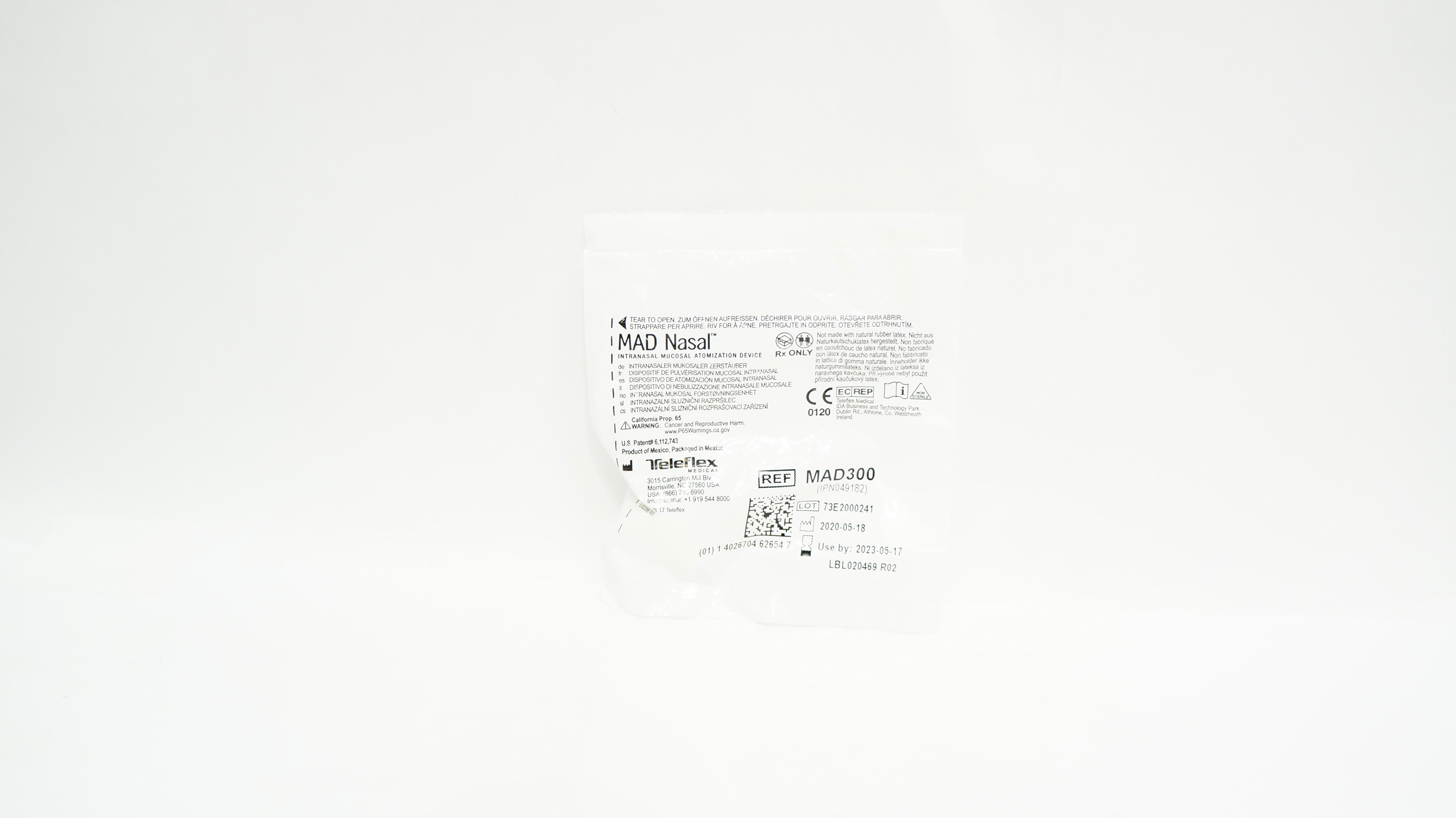 Teleflex MAD300 MAD Nasal Intranasal Mucosal Atomization Device (x)