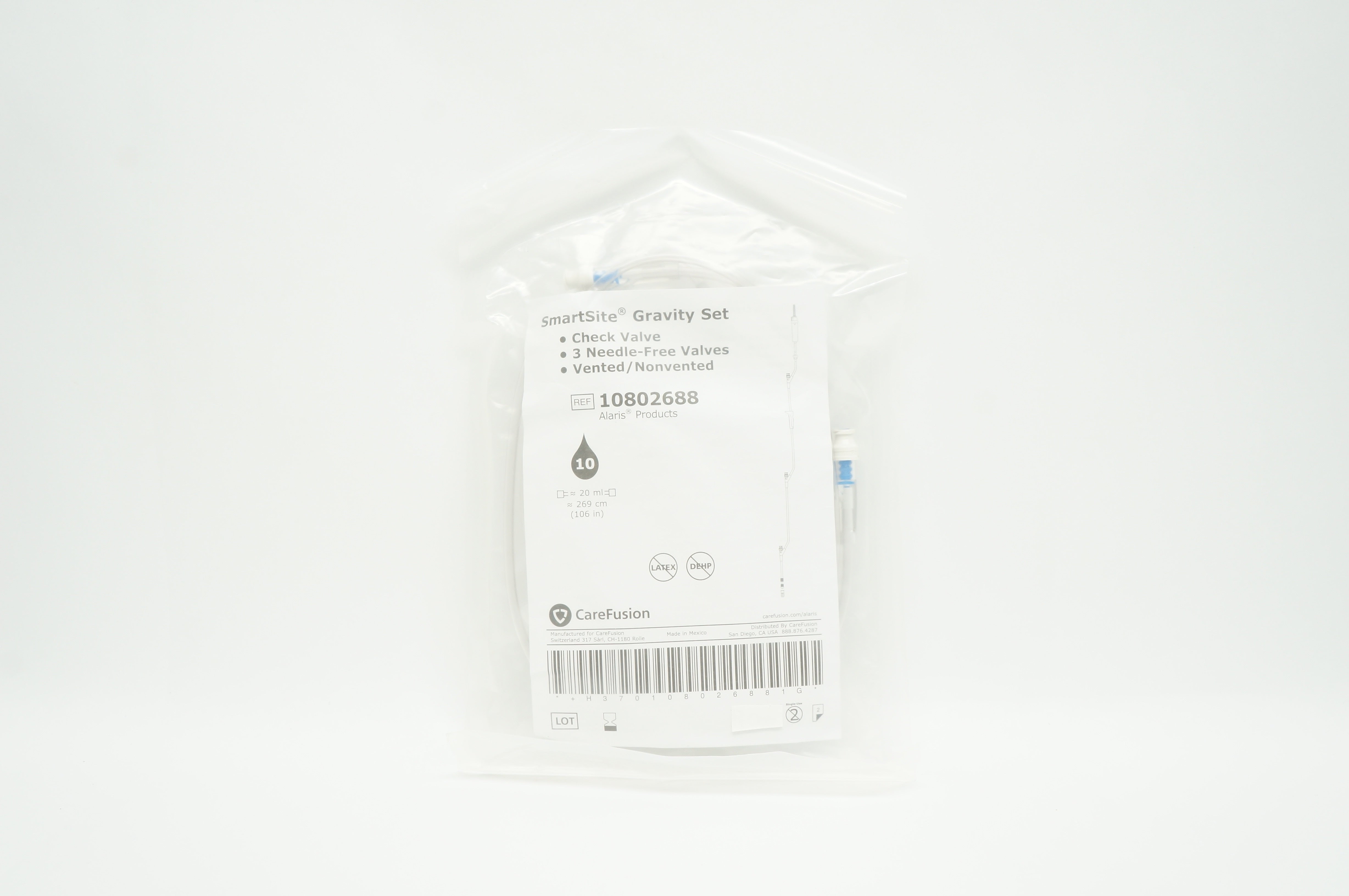 CareFusion 10802688 Alaris Products SmartSite Gravity Set 20ml 106in (x)