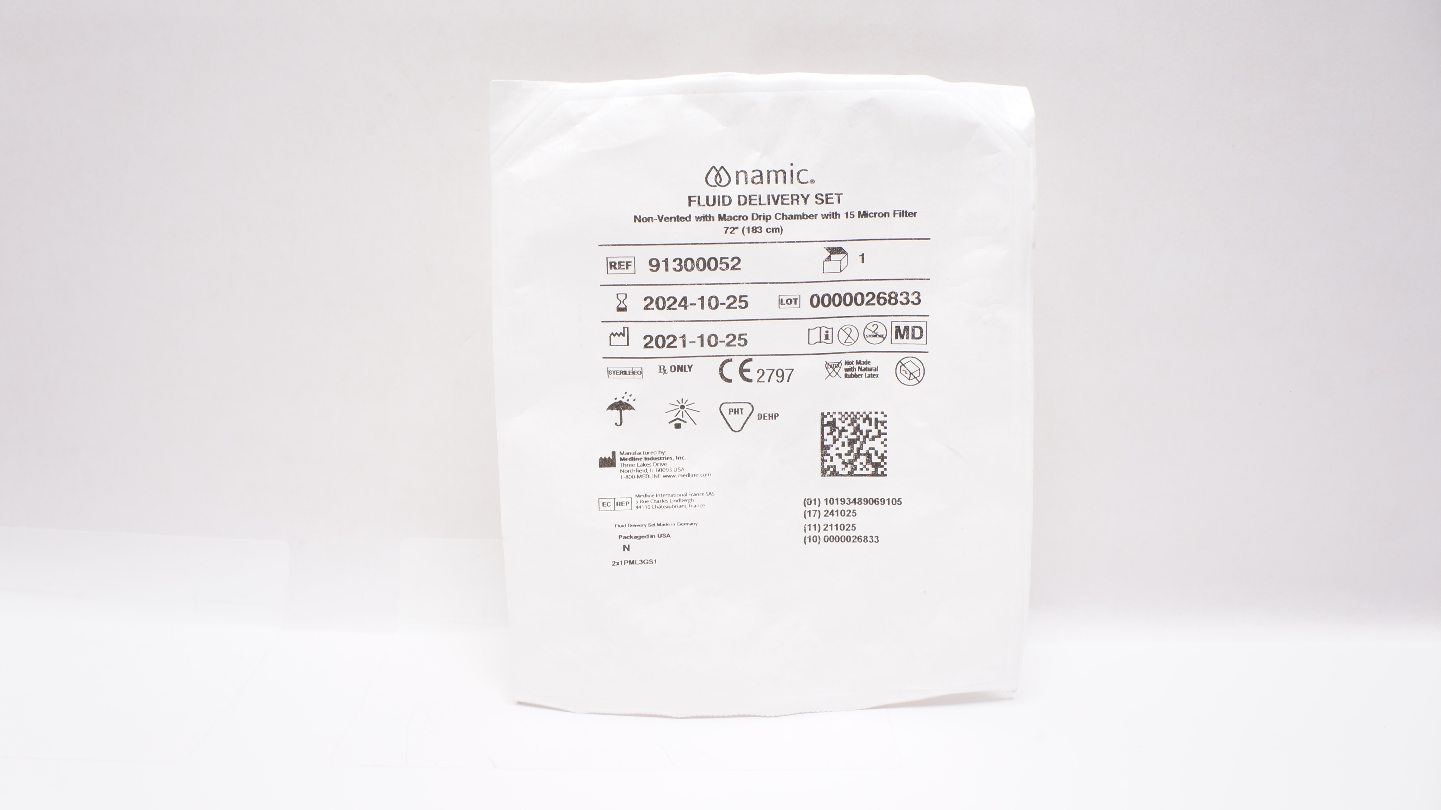 Navilyst Medical 91300052 Namic Fluid Delivery Set 72inch