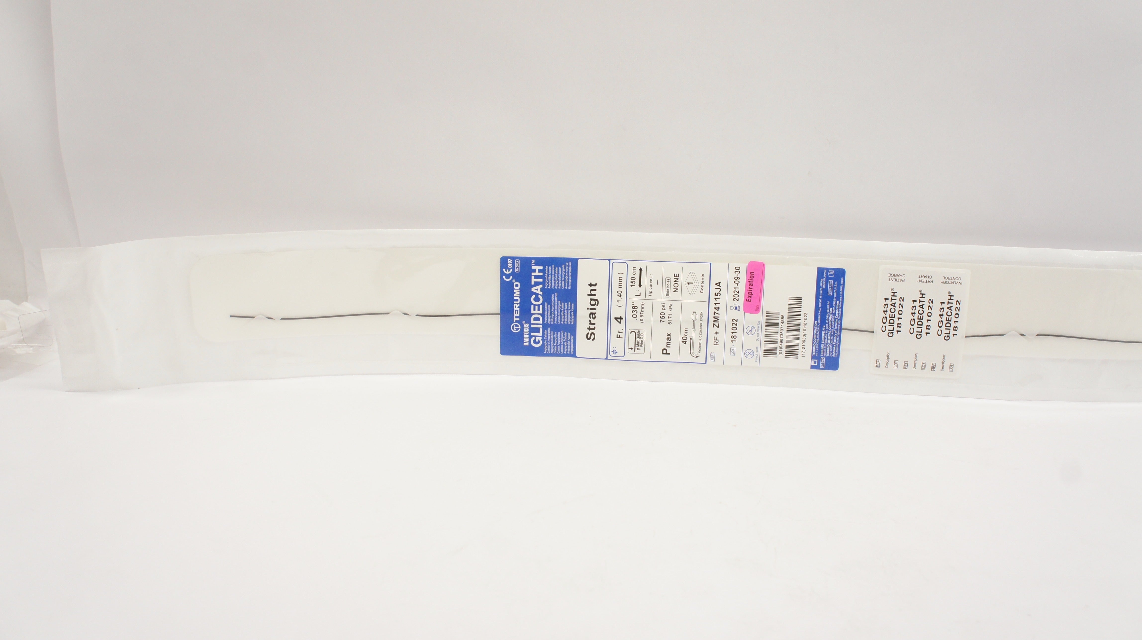 Terumo ZM74115JA Radifocus Glidecath Angiographic Cath. 4Fx .038inch x 150cm (x)