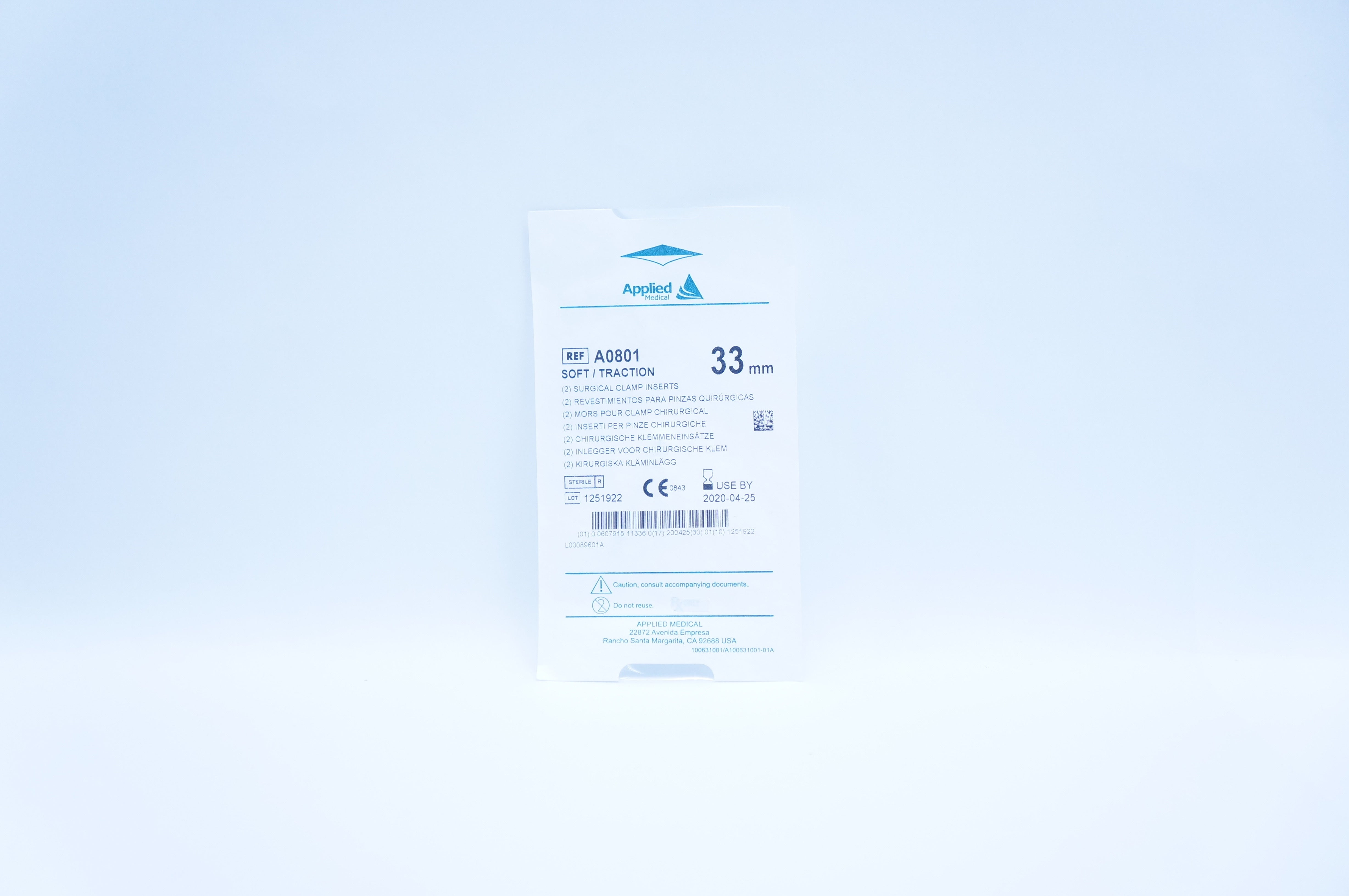 Applied Medical A0801 Soft/Traction Surgical Clamp Inserts 33mm (x) - Pack of 2