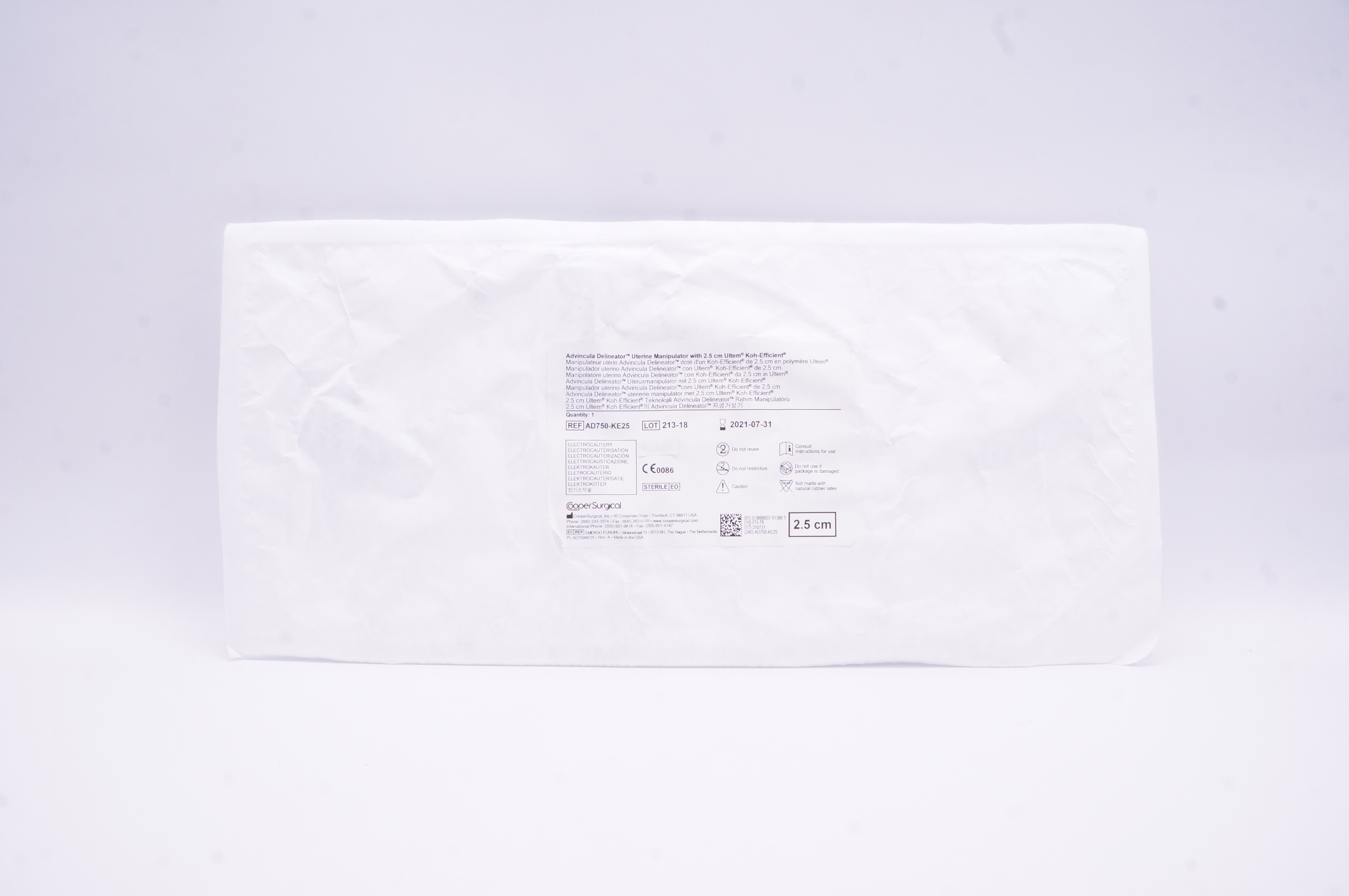 CooperSurgical AD750-KE25 Advincula Delineator Uterine Manipulator