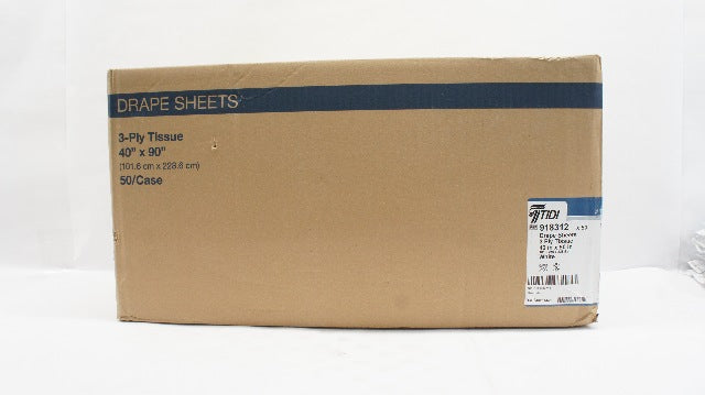 TIDI Products 918312 Drape Sheets, 3-Ply Tissue 40 x 90inch, White - Case of 50