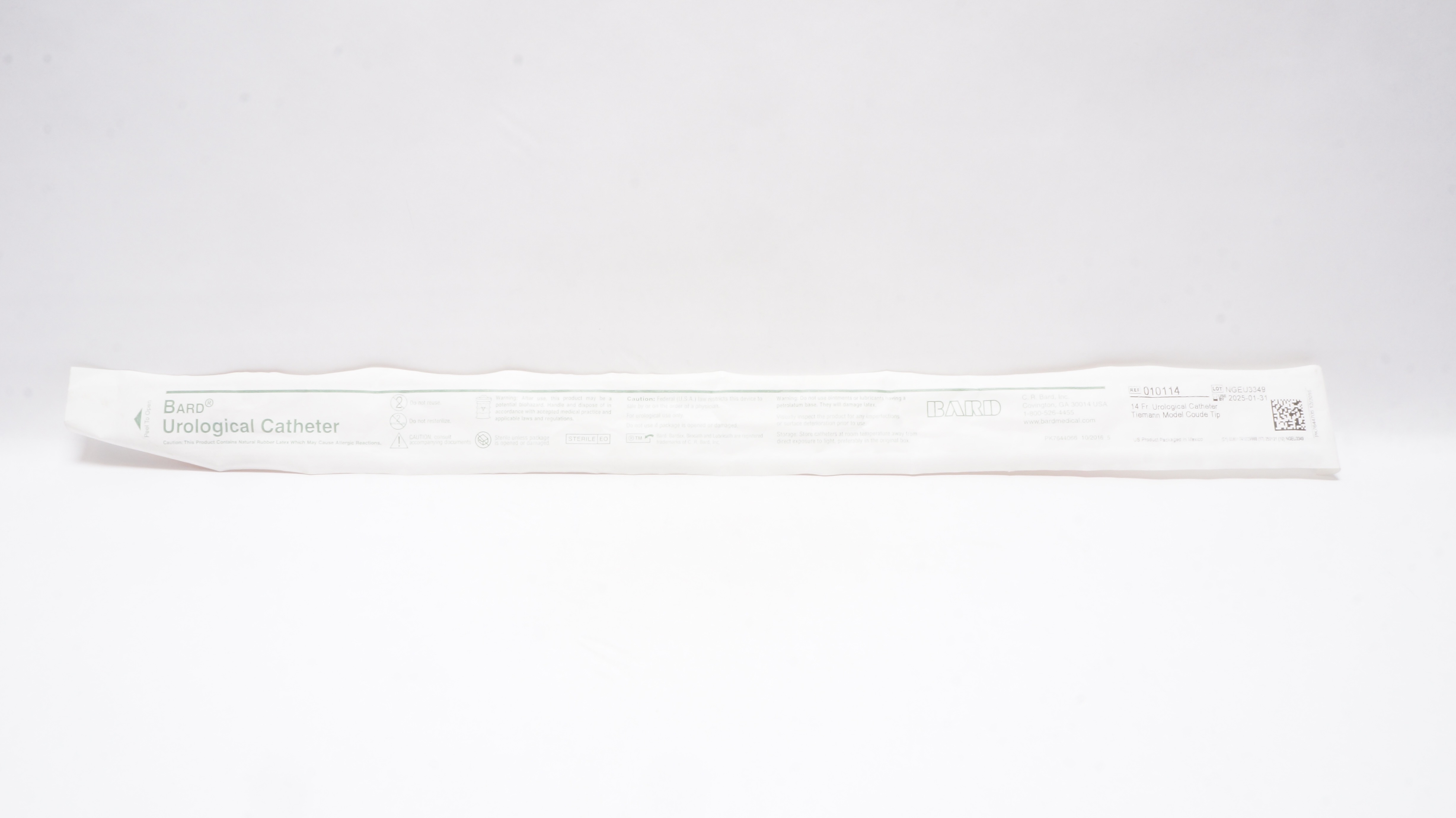 Bard 010114 Tiemann Model Coude Tip Urological Cath. 14 Fr.
