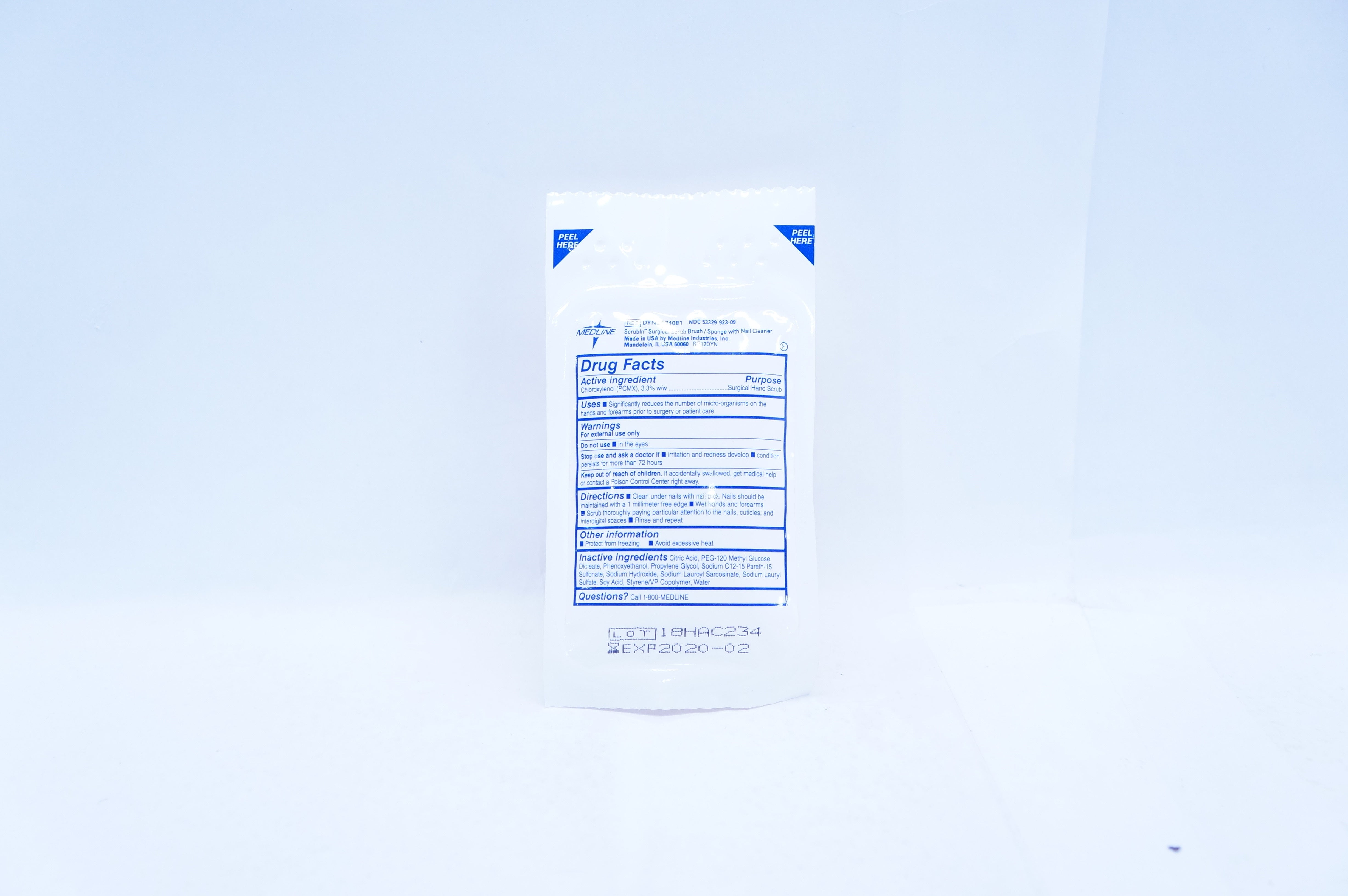 Medline Scrub-in Surgical Scrub Brush/Sponge NDC 533299-923-09 (x)