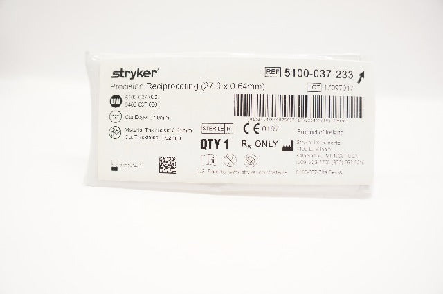 Stryker 5100-037-233 Precision Reciprocating Saw Blade 27.0mm x 0.64mm (x)