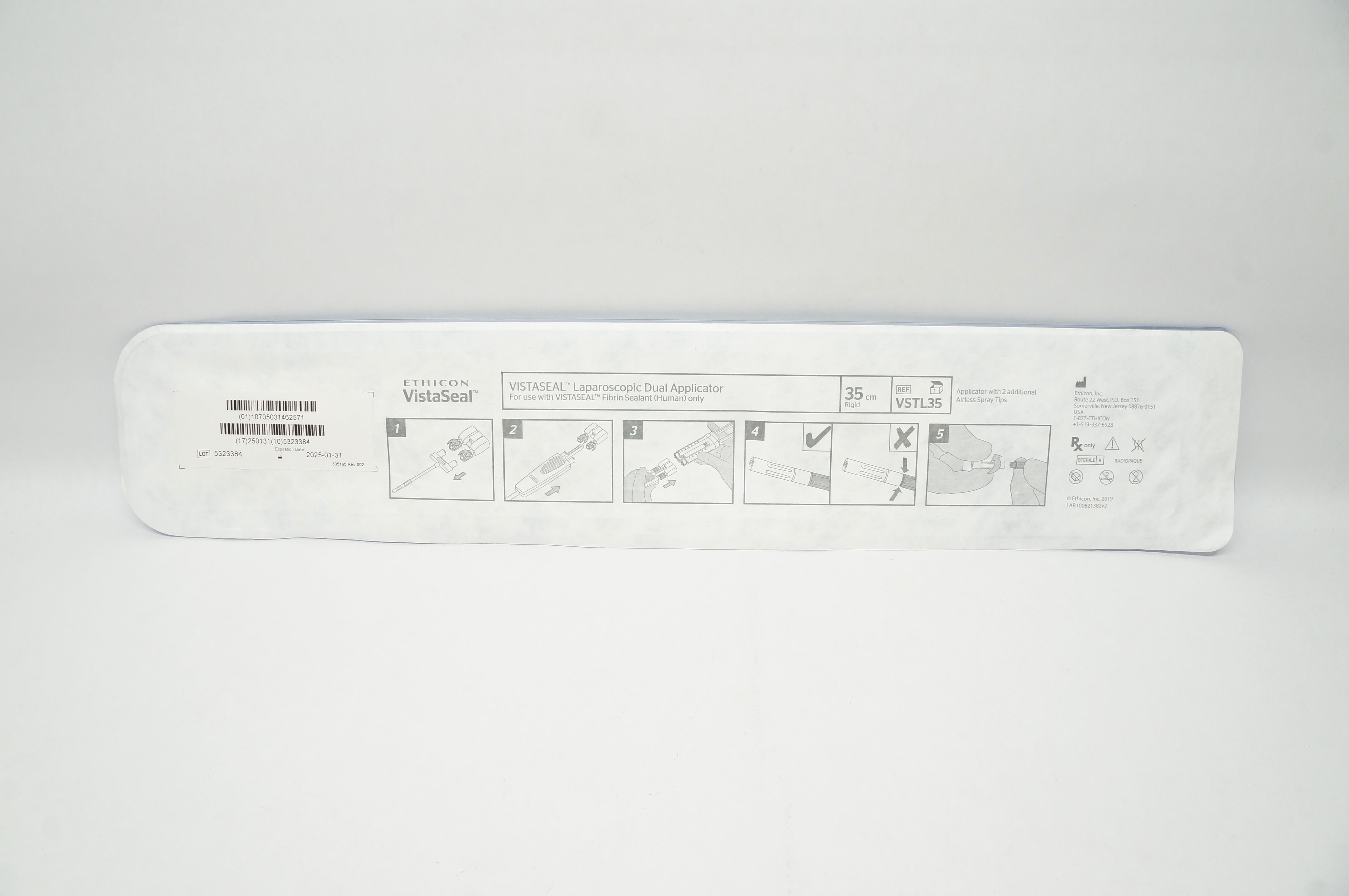 Ethicon VSTL35 VistaSeal Laparoscopic Dual Applicator 35cm Rigid