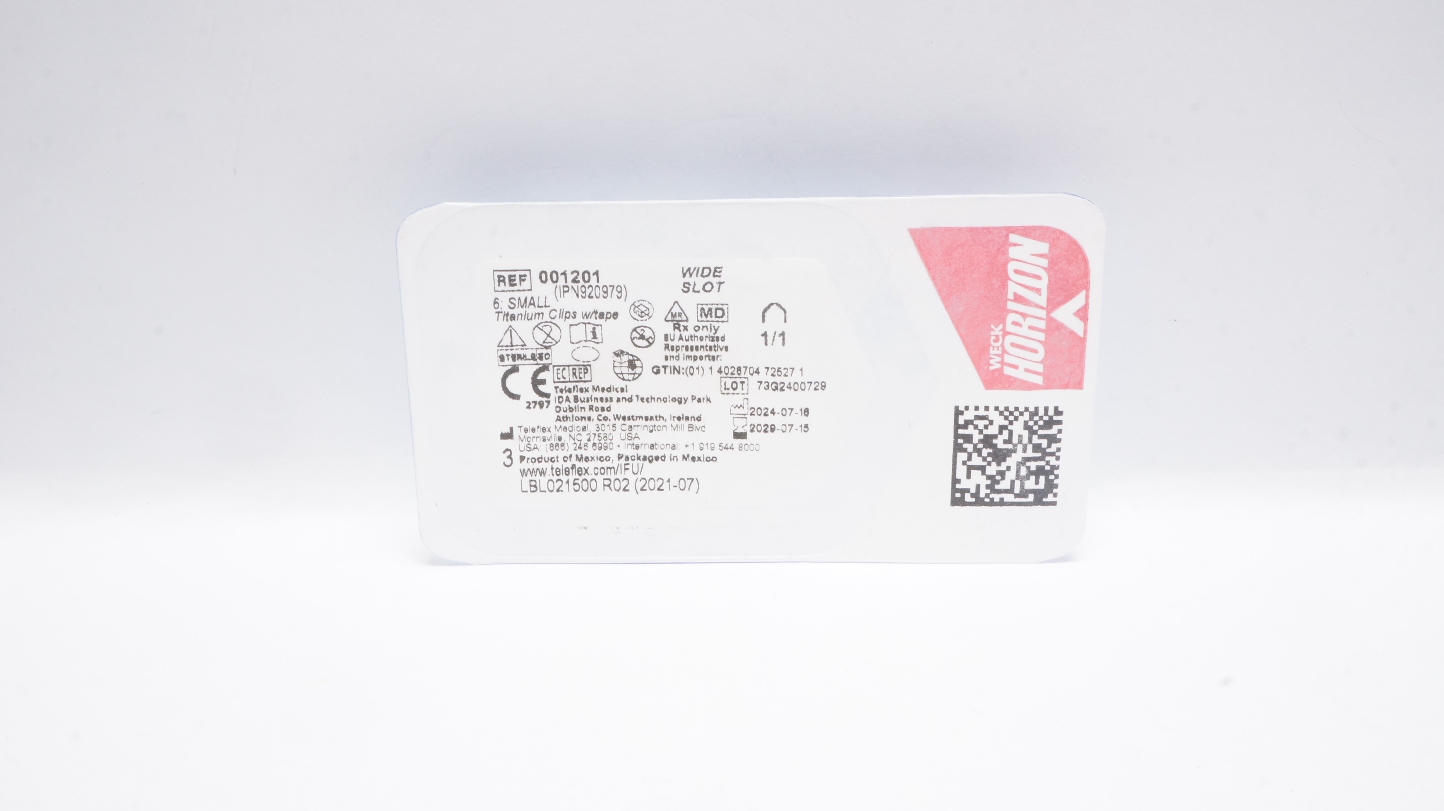 Teleflex 001201 Weck Horizon 6 Small Titanium Clips with Tape