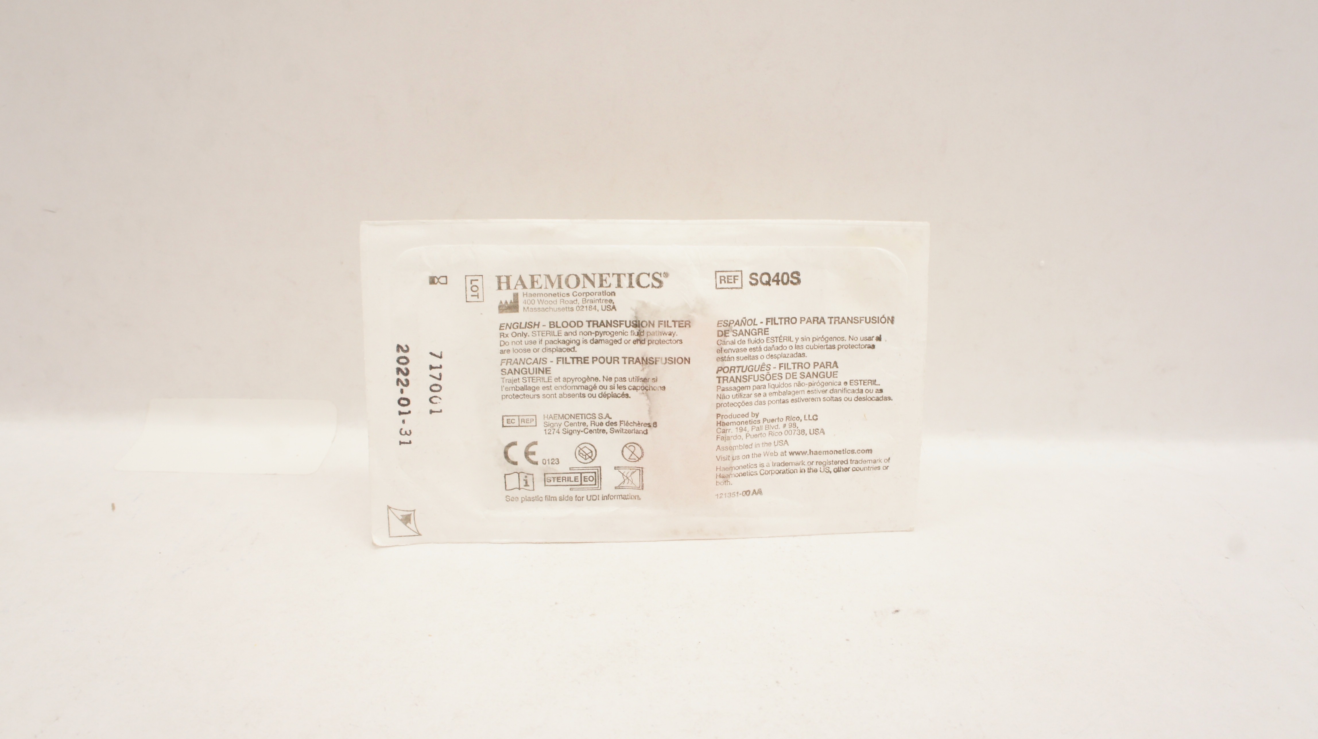 Haemonetics SQ40S Blood Transfusion Filter (x)