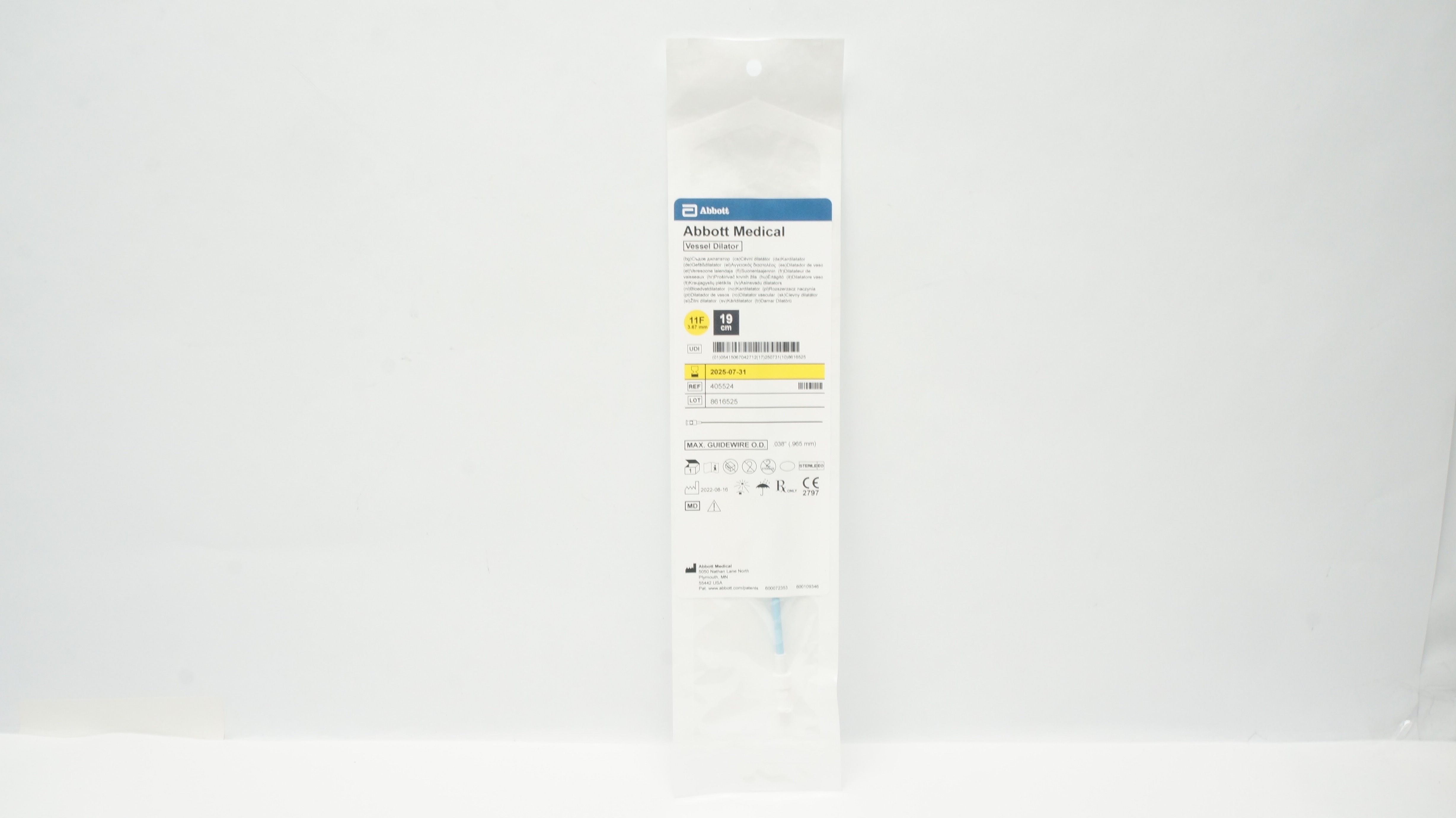 Abbott Medical 405524 SJM Vessel Dilator 11F x 19cm