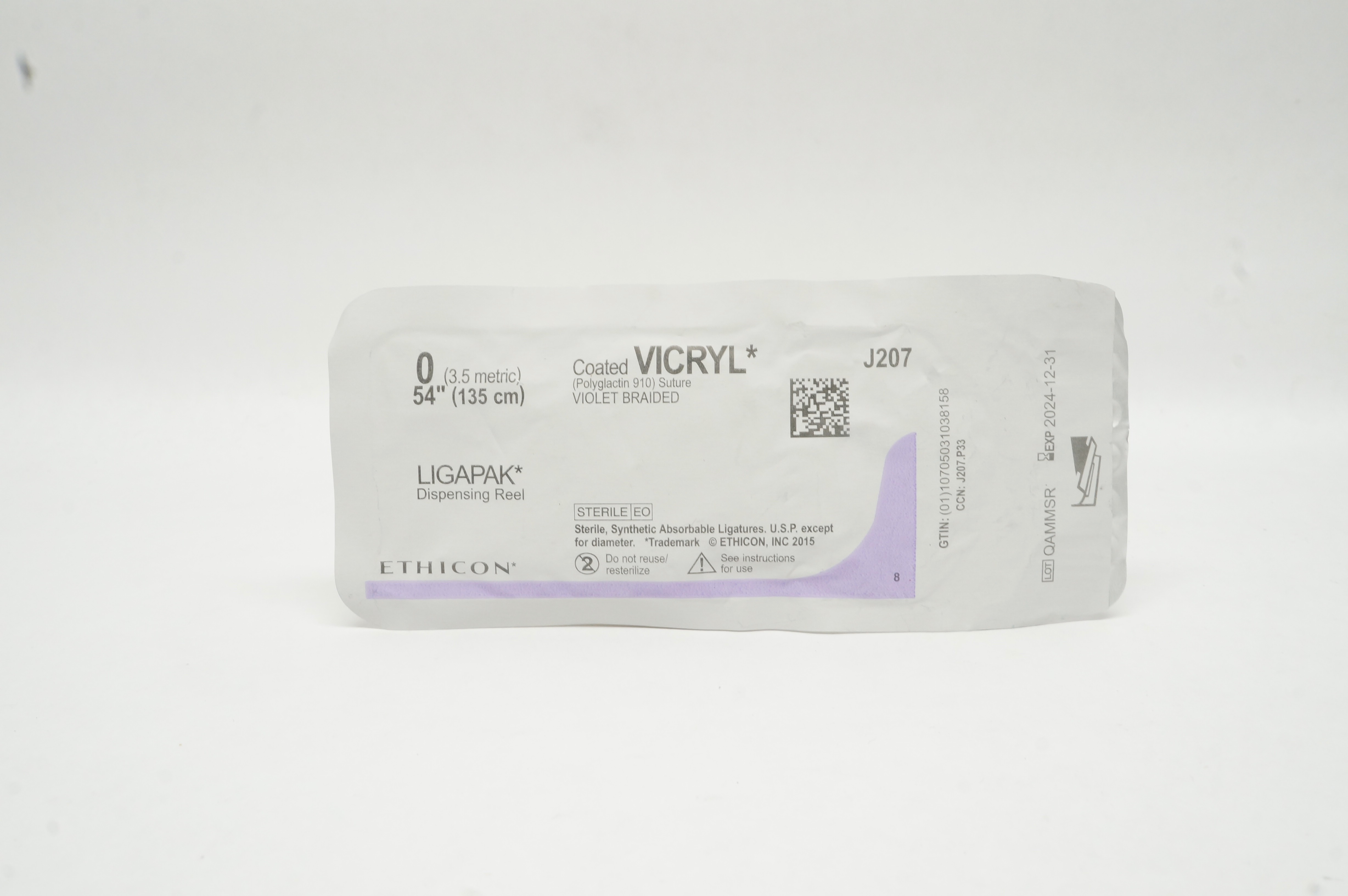 Ethicon J207 0 VICRYL LIGAPAK Dispensing Reel 54inch