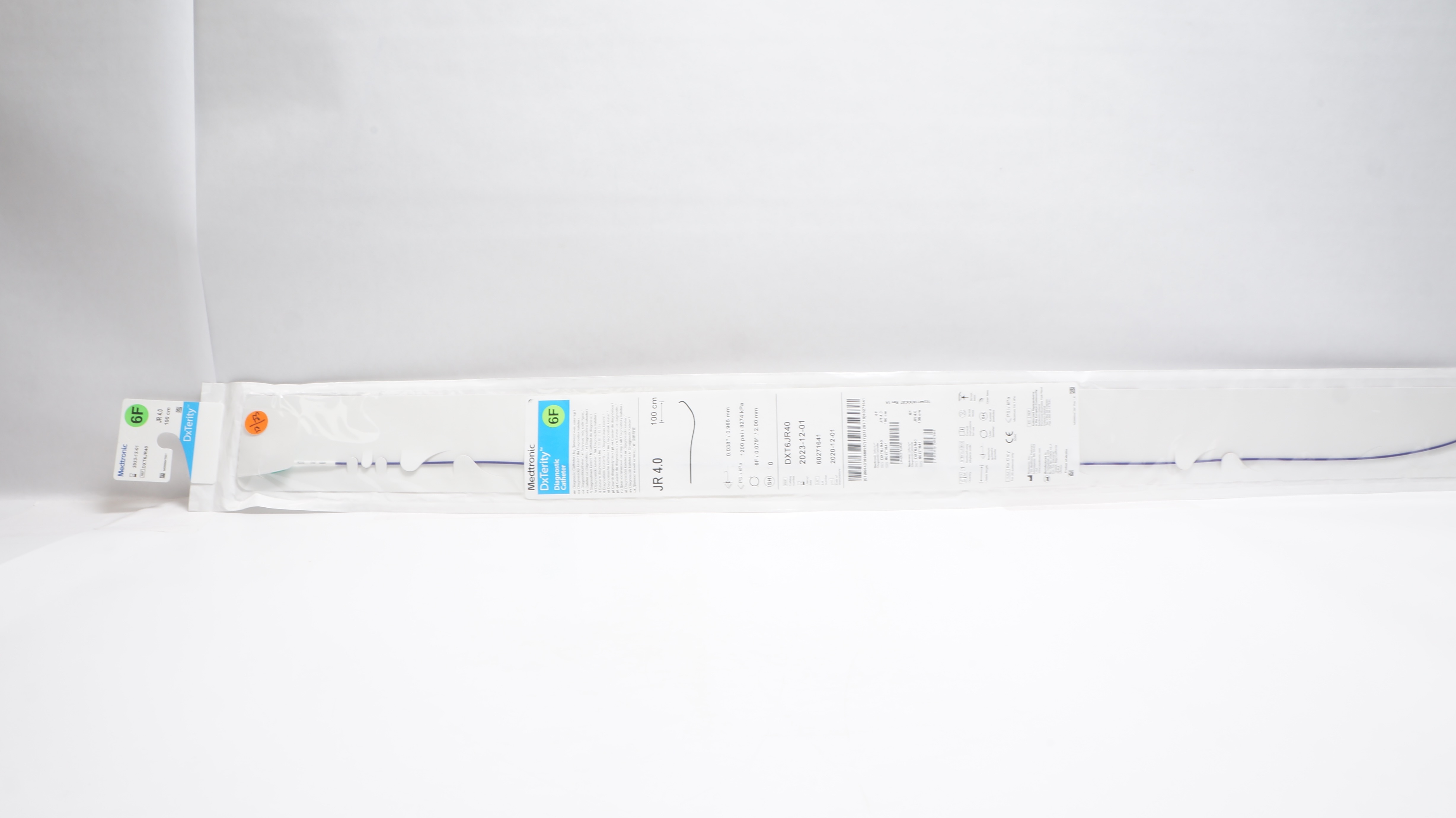 Medtronic DXT6JR40 DxTerity Diagnostic Cath. JR 4.0 100cm x 0.038inch (x)